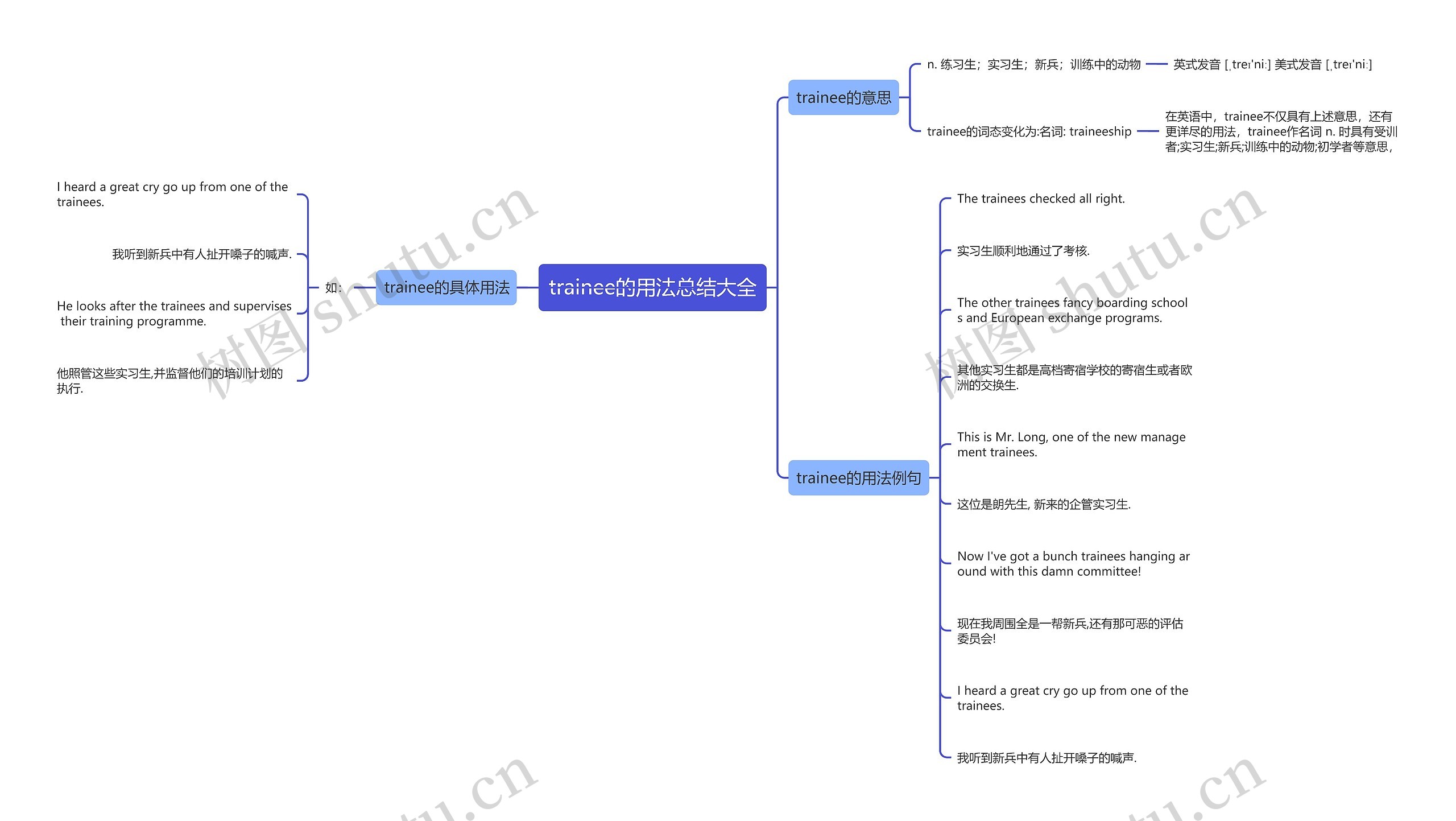 trainee的用法总结大全思维导图