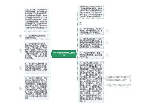 2012年房地产销售工作总结