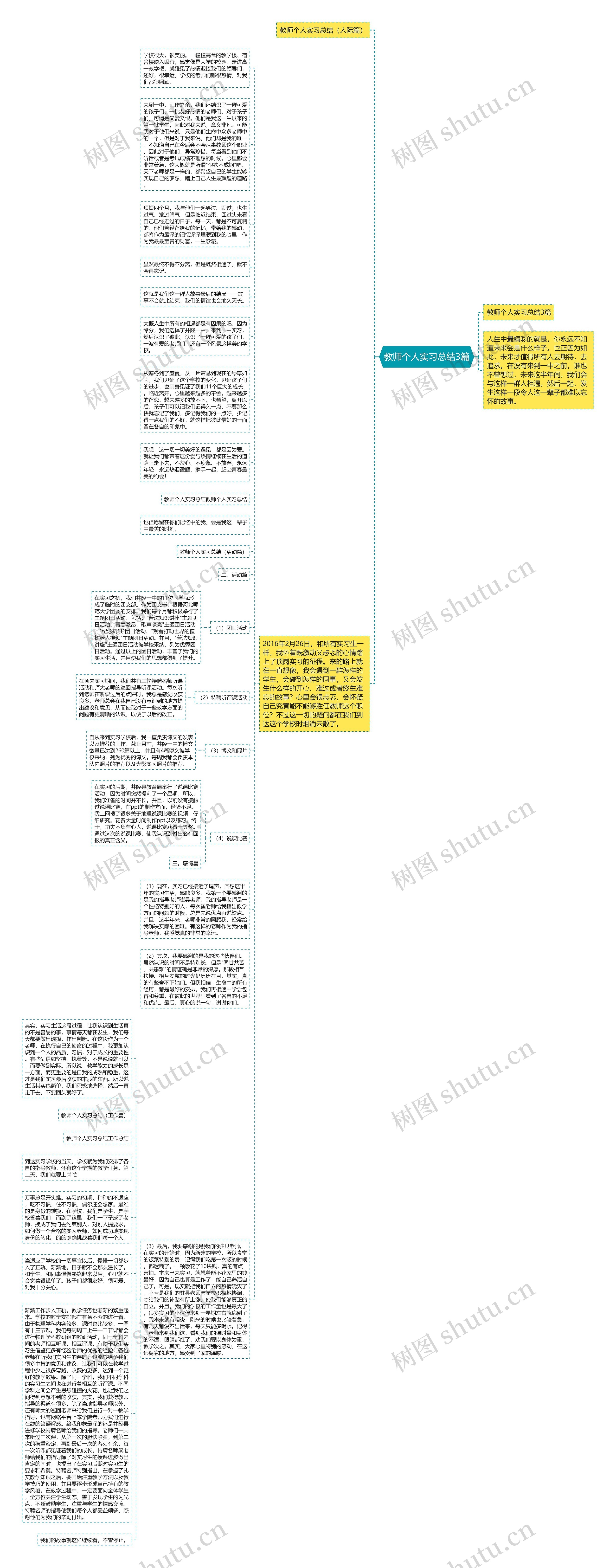 教师个人实习总结3篇思维导图