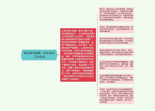 学校高中部高一新生军训工作总结