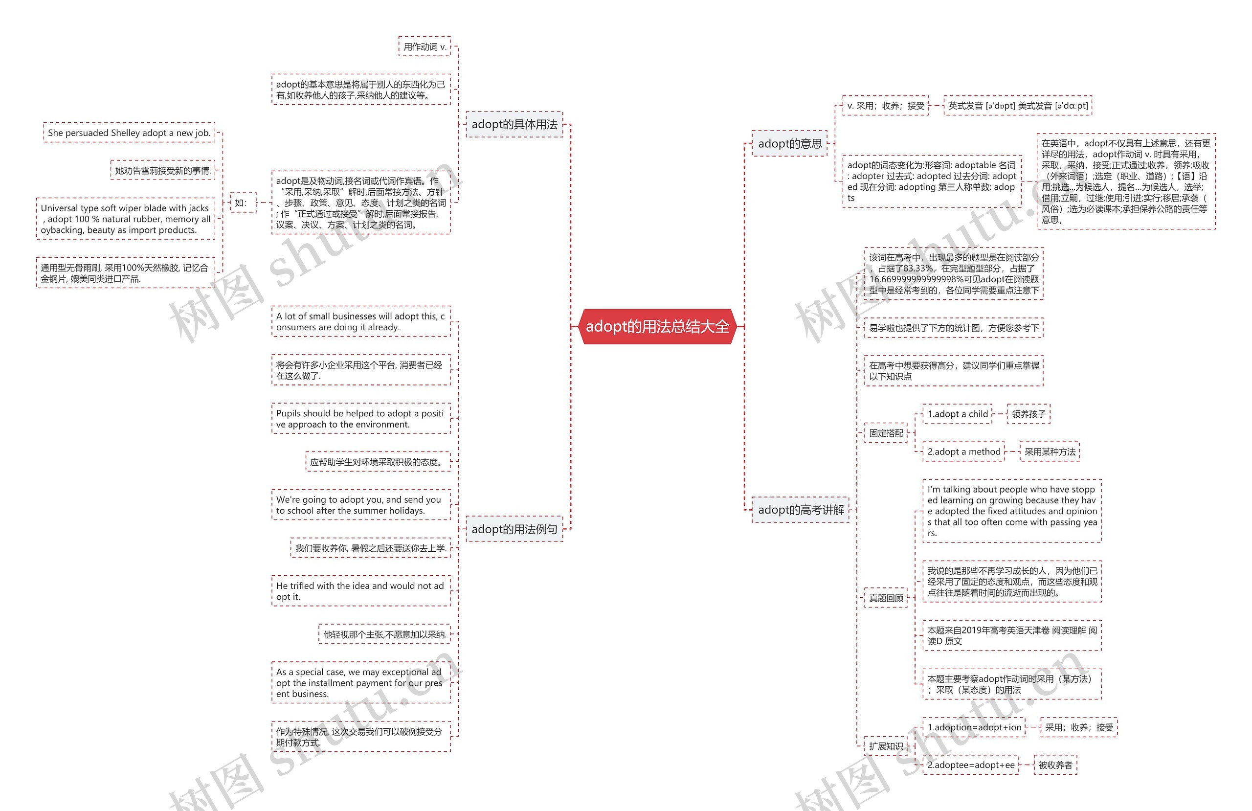 adopt的用法总结大全思维导图