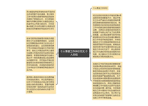 个人季度工作评价范文,个人总结