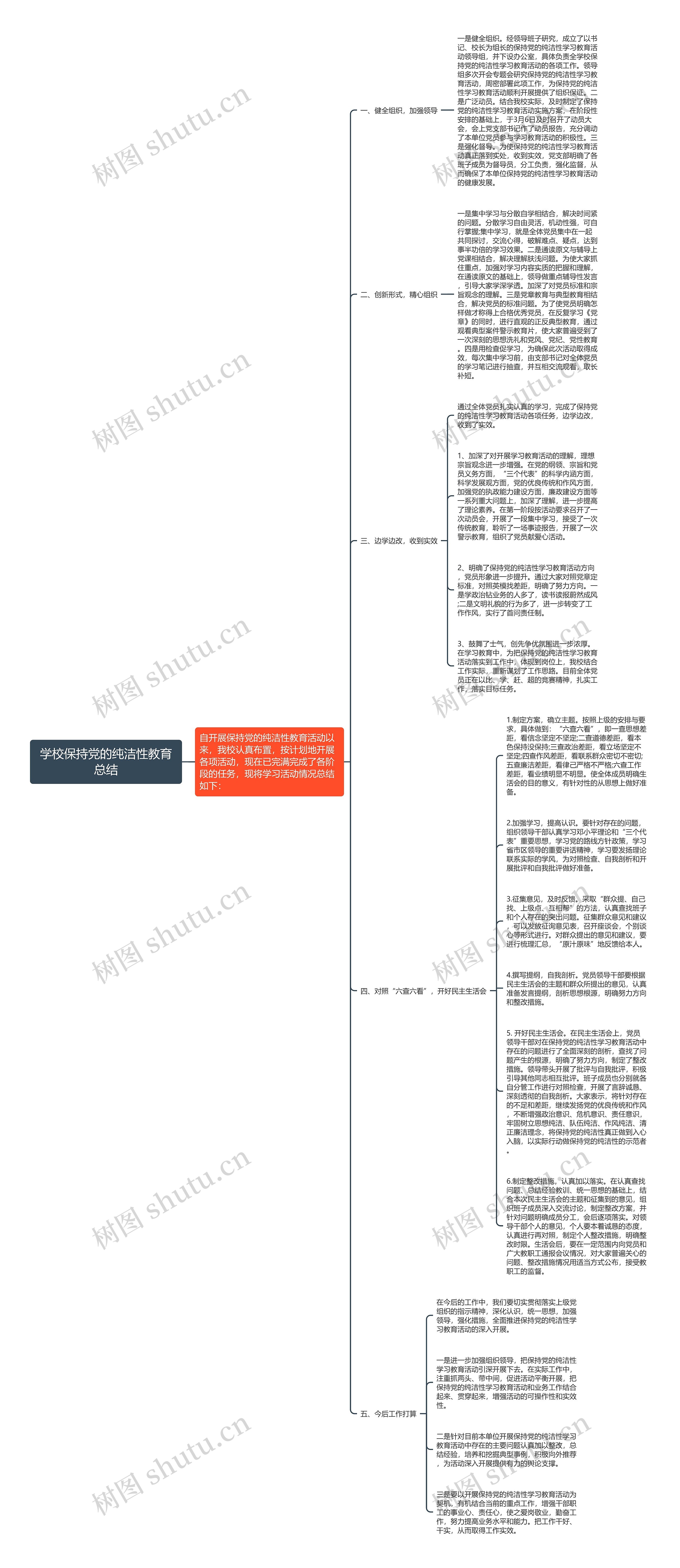 学校保持党的纯洁性教育总结思维导图