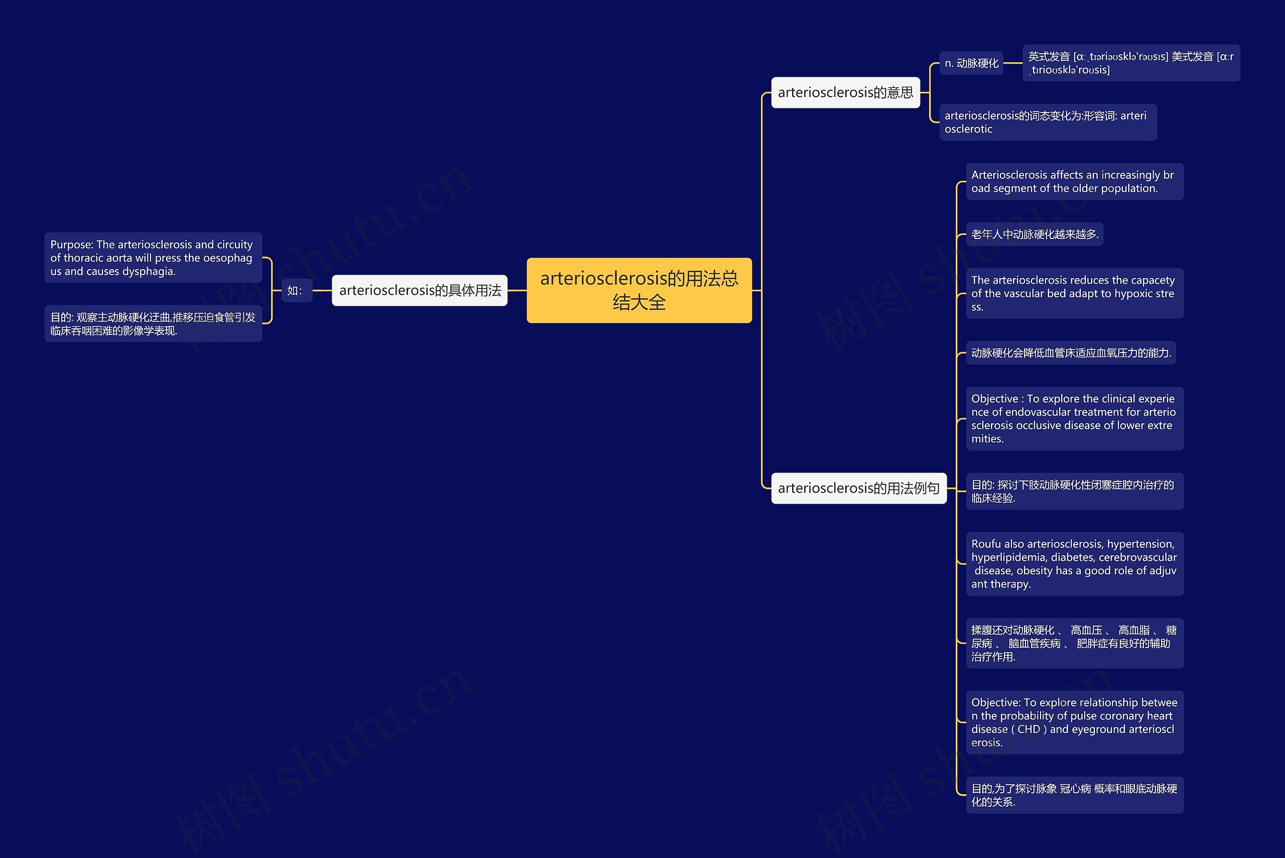 arteriosclerosis的用法总结大全思维导图