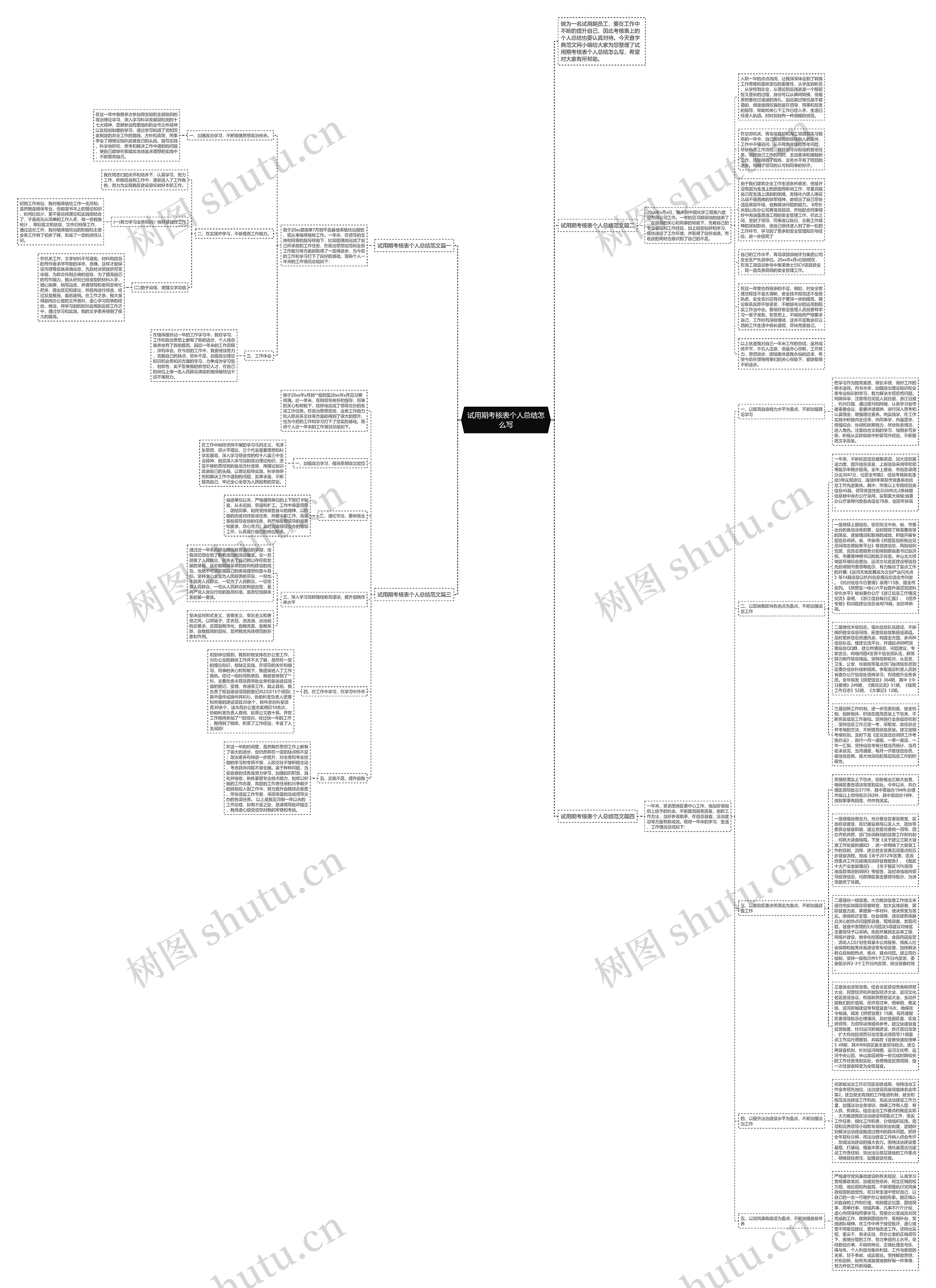试用期考核表个人总结怎么写思维导图