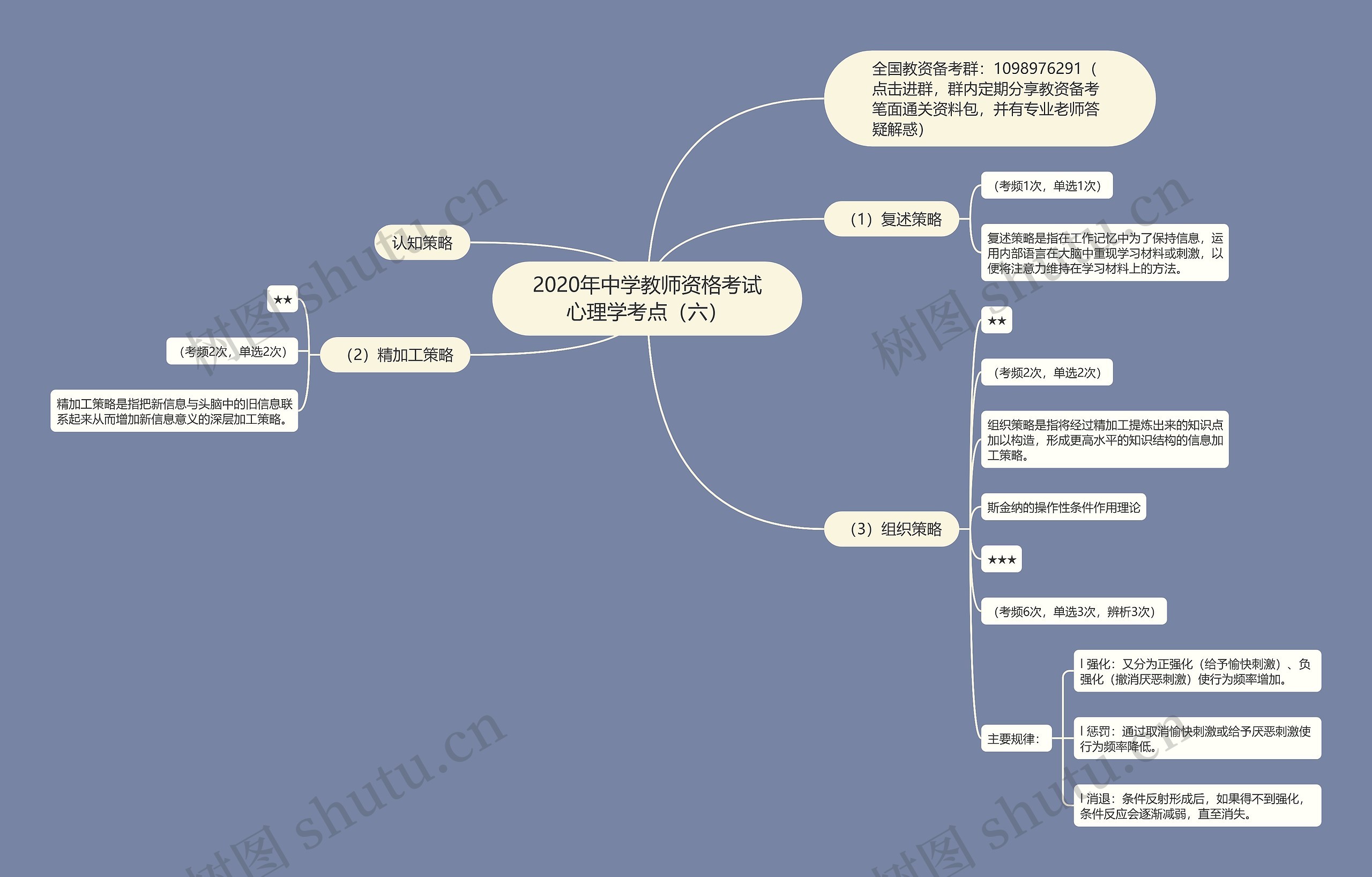 2020年中学教师资格考试心理学考点（六）思维导图