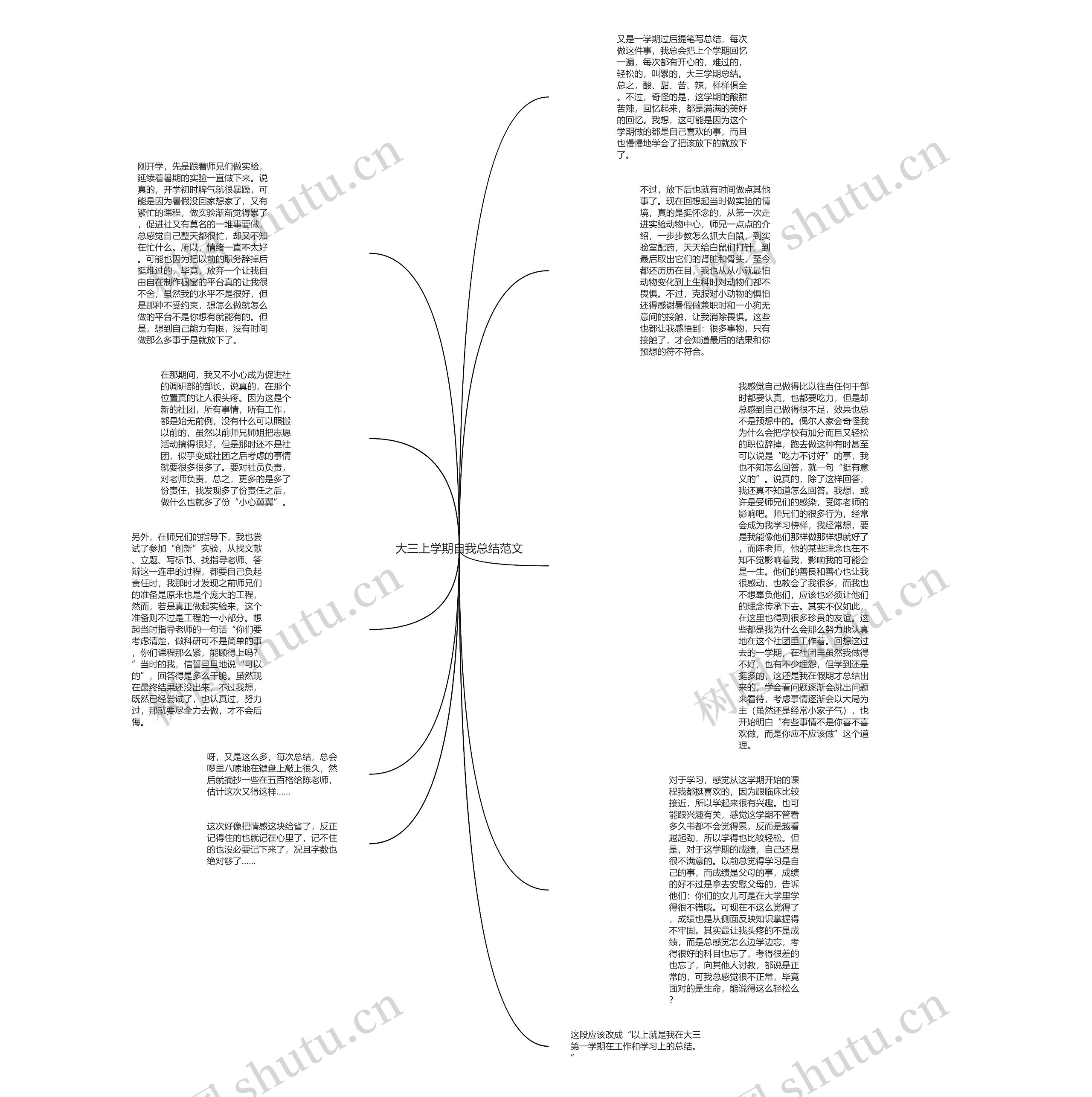 大三上学期自我总结范文思维导图