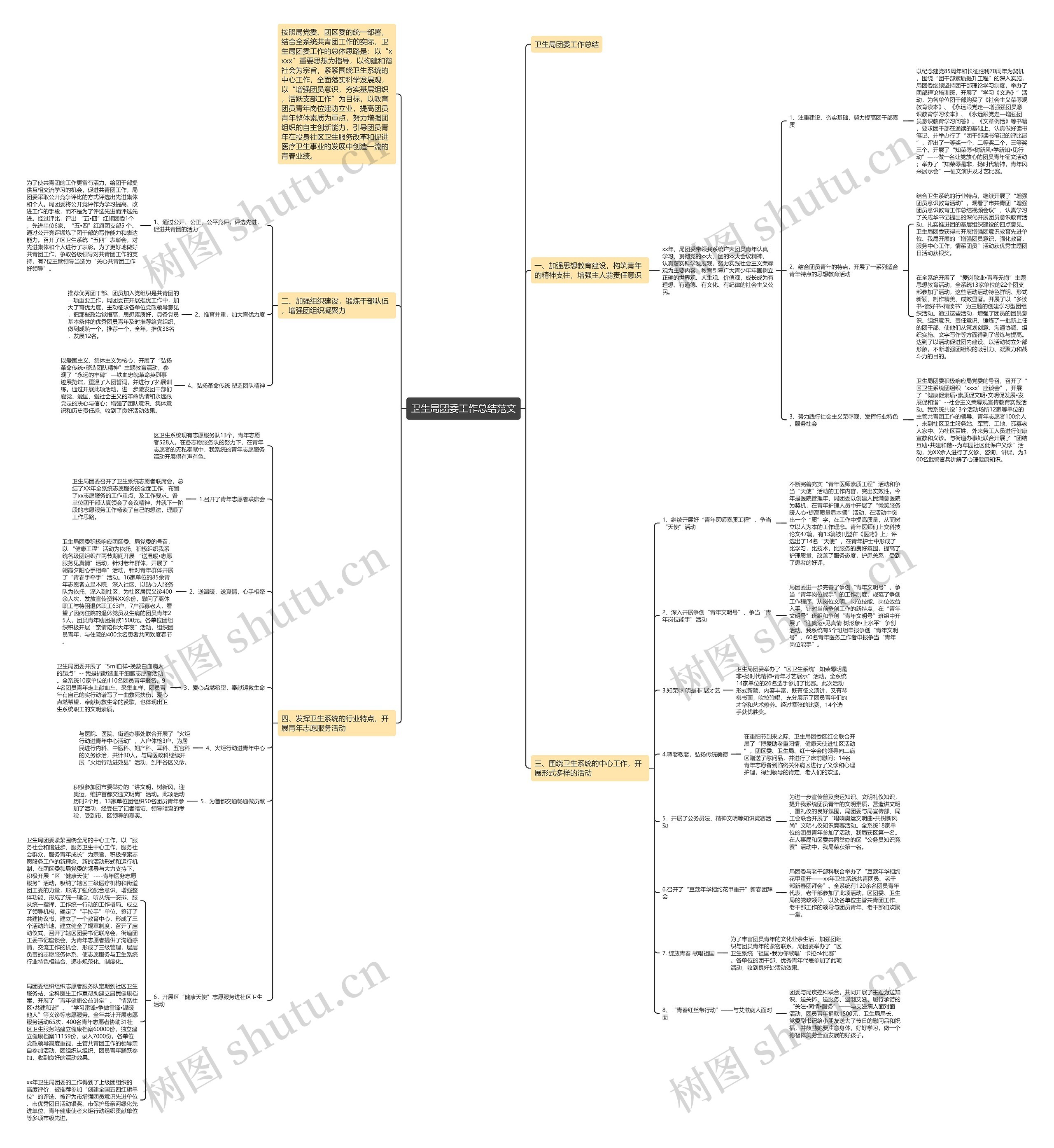 卫生局团委工作总结范文思维导图