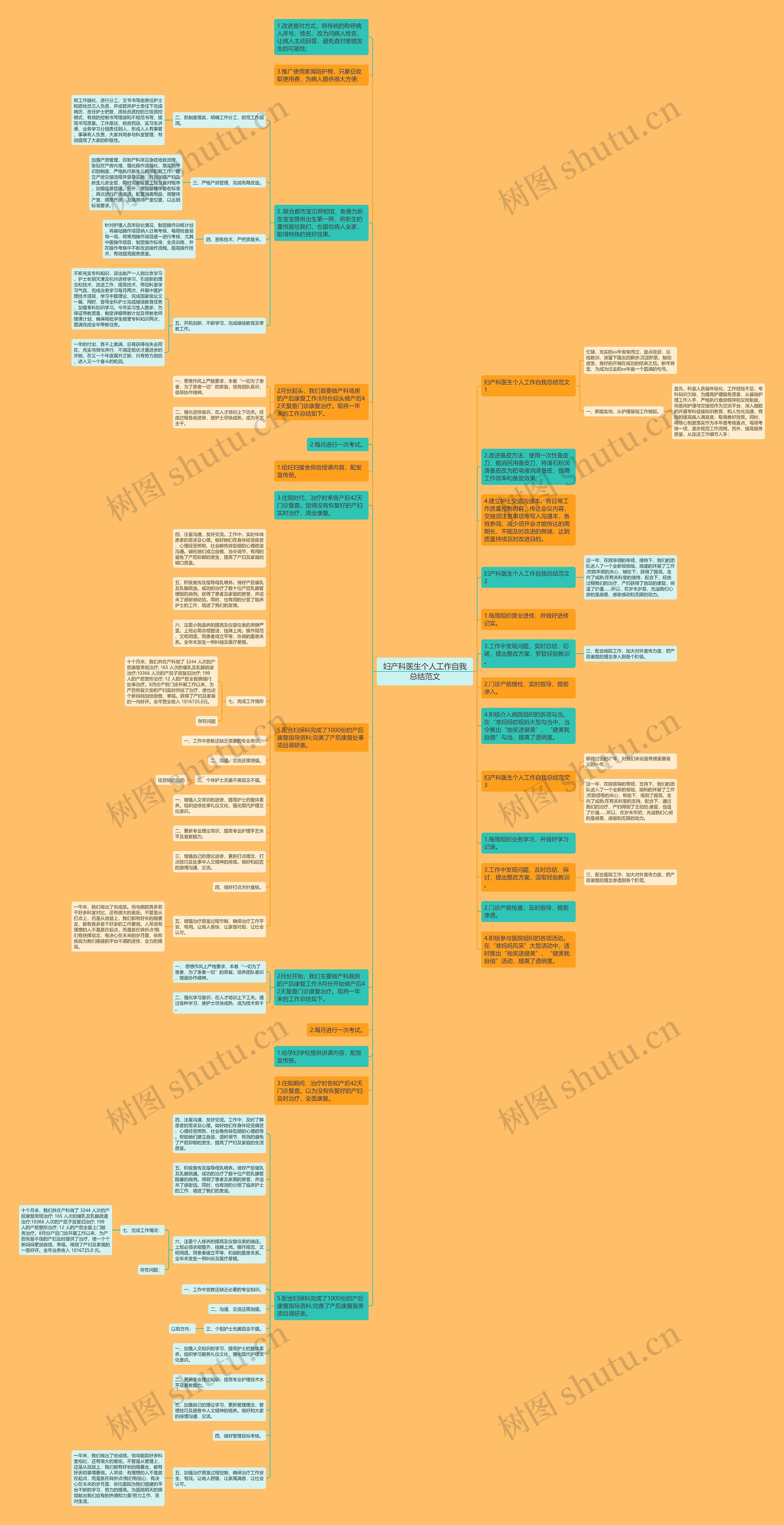 妇产科医生个人工作自我总结范文思维导图