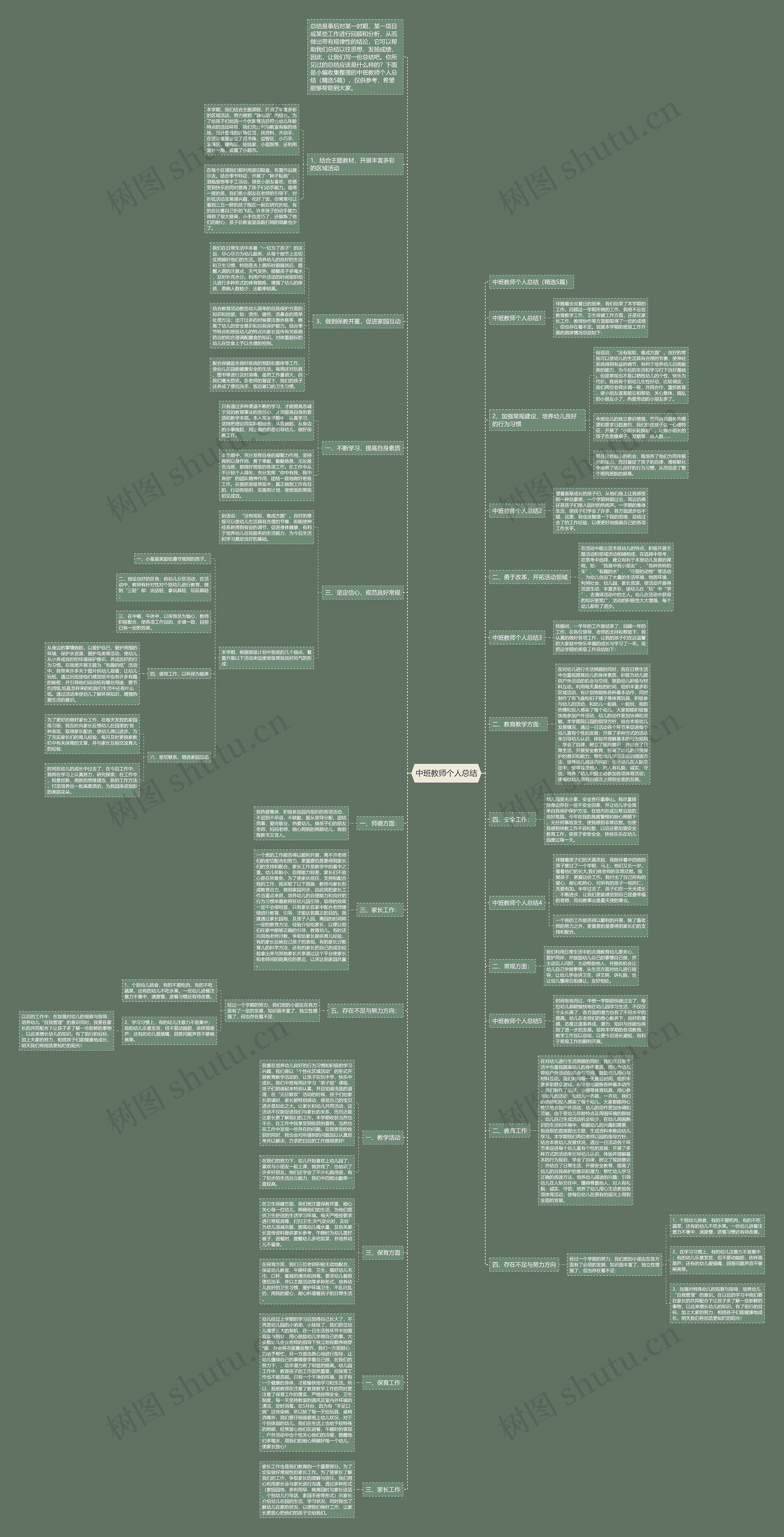 中班教师个人总结思维导图