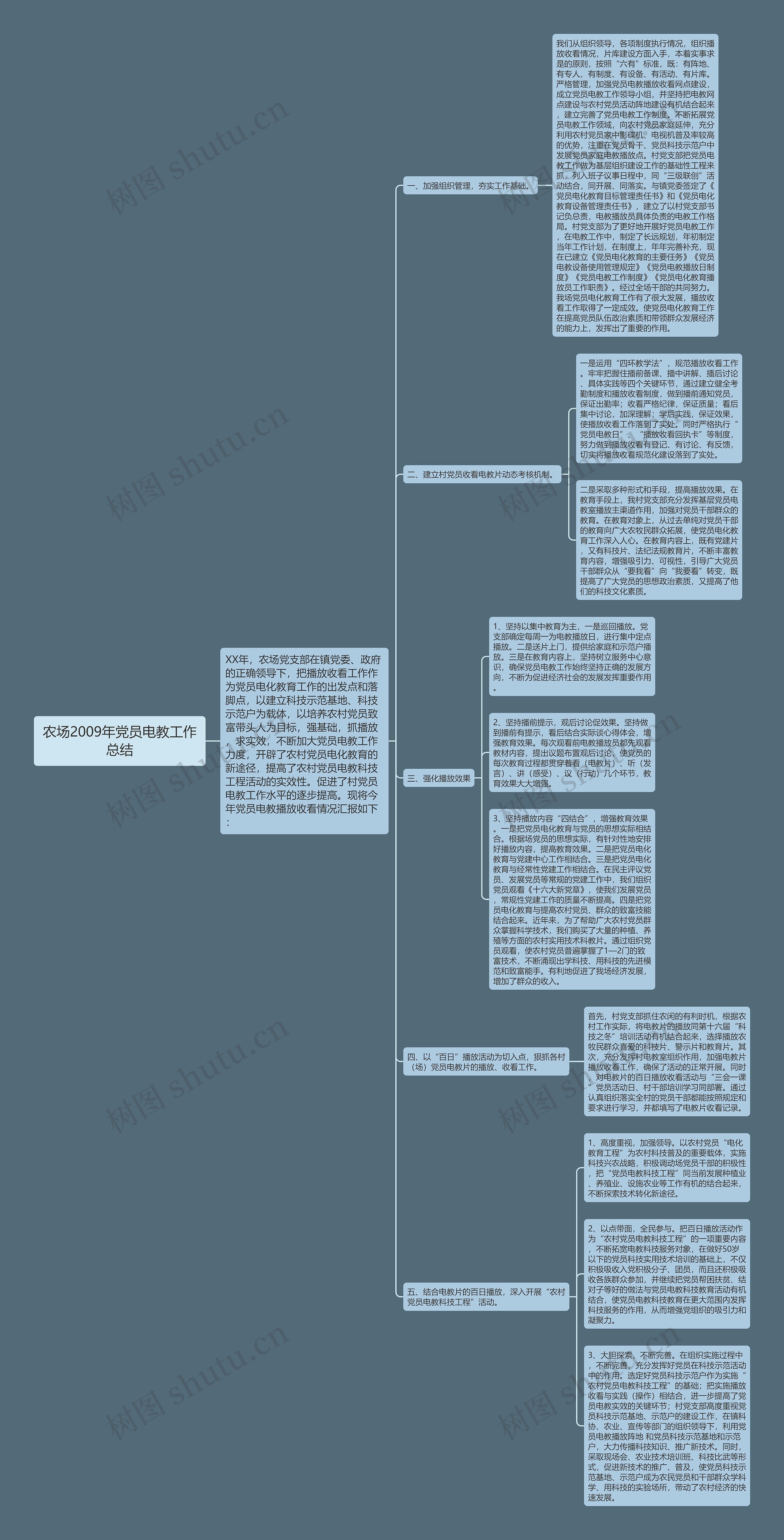 农场2009年党员电教工作总结思维导图