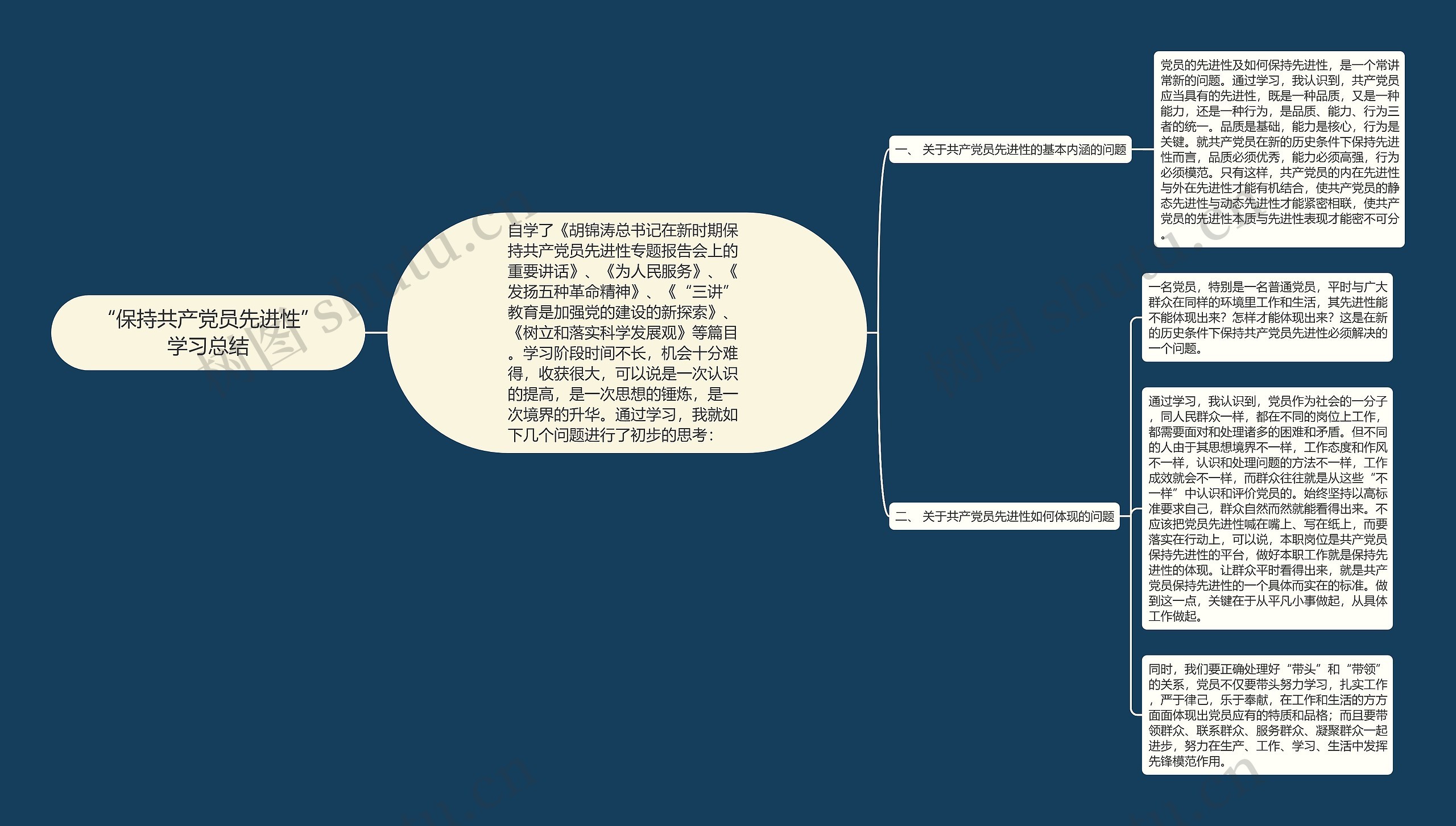 “保持共产党员先进性”学习总结思维导图