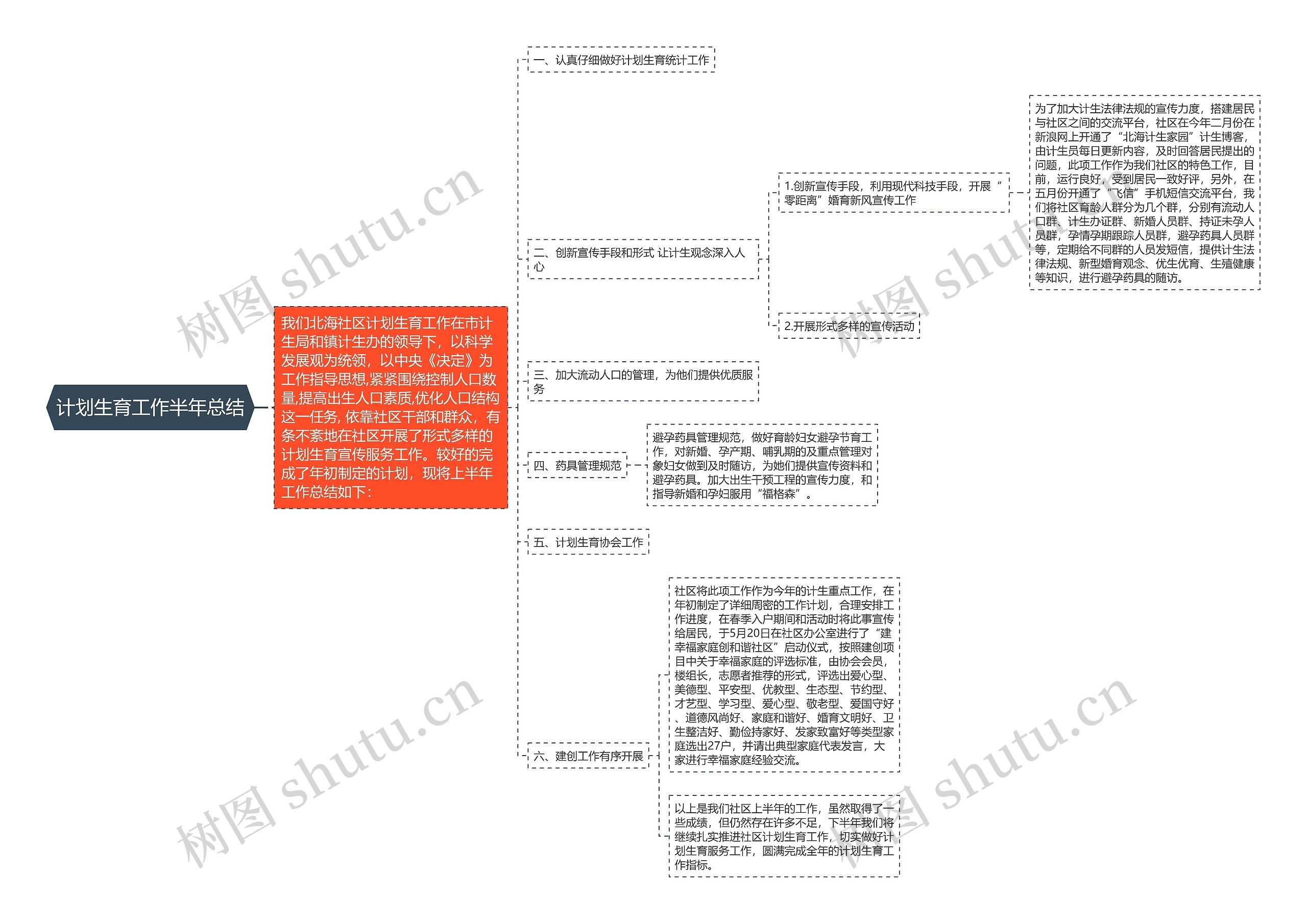 计划生育工作半年总结思维导图