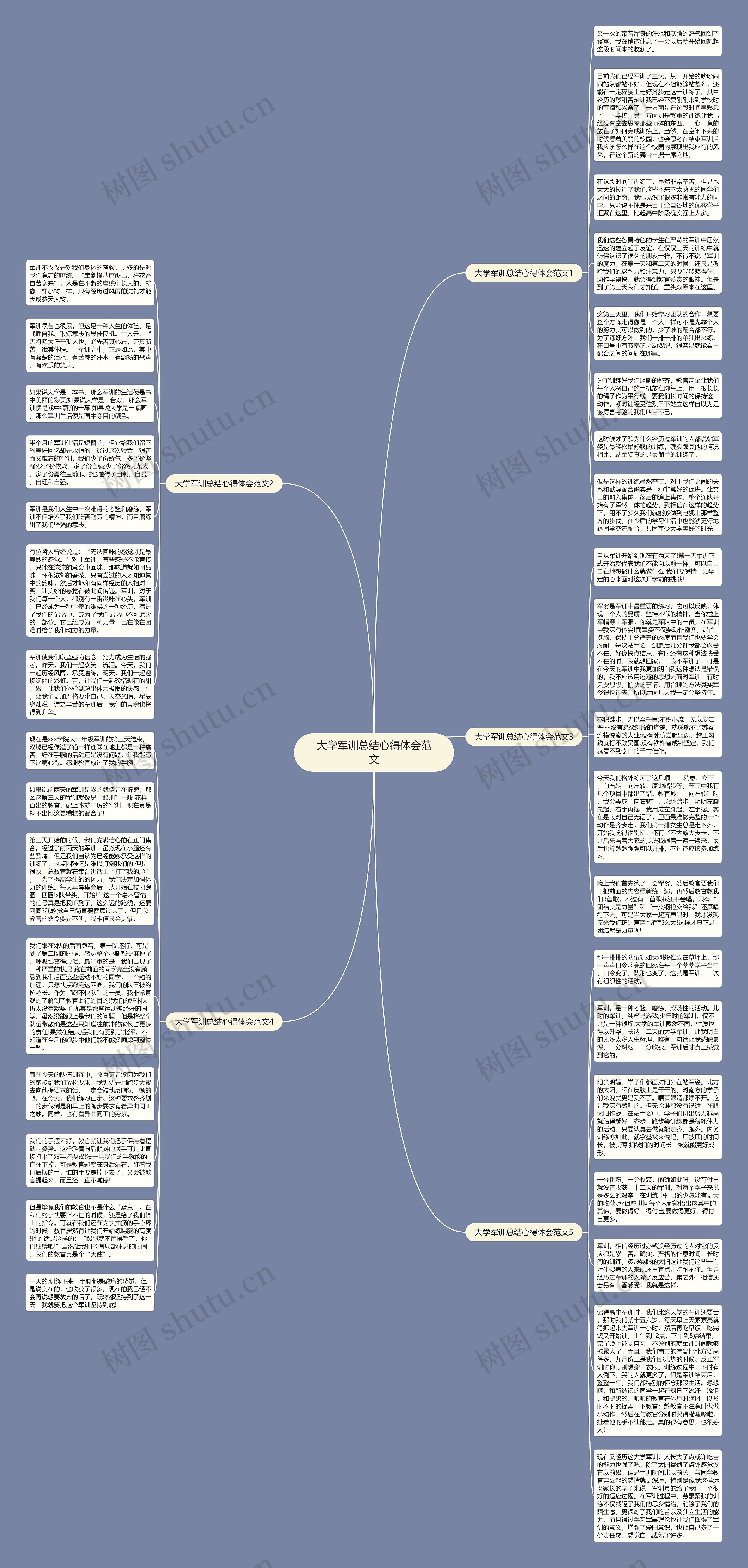 大学军训总结心得体会范文思维导图
