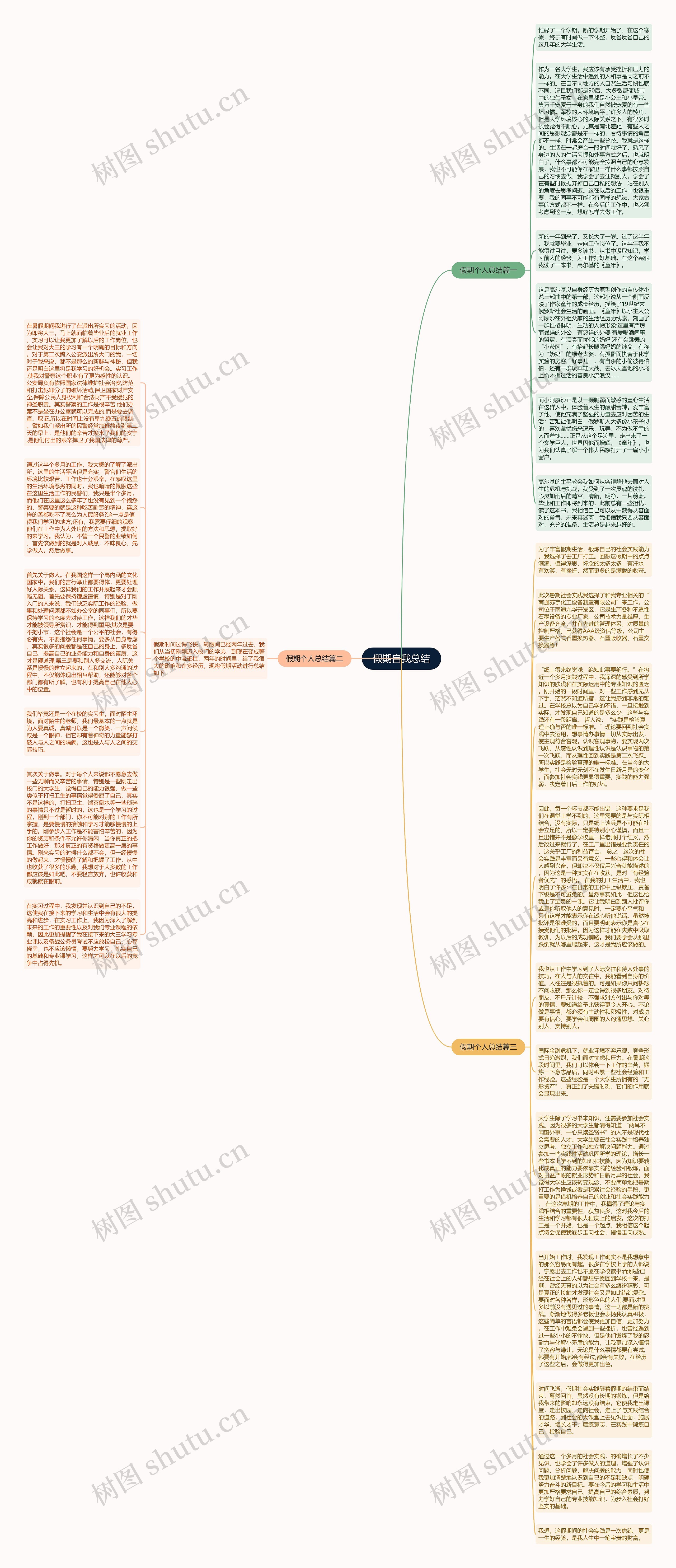 假期自我总结思维导图
