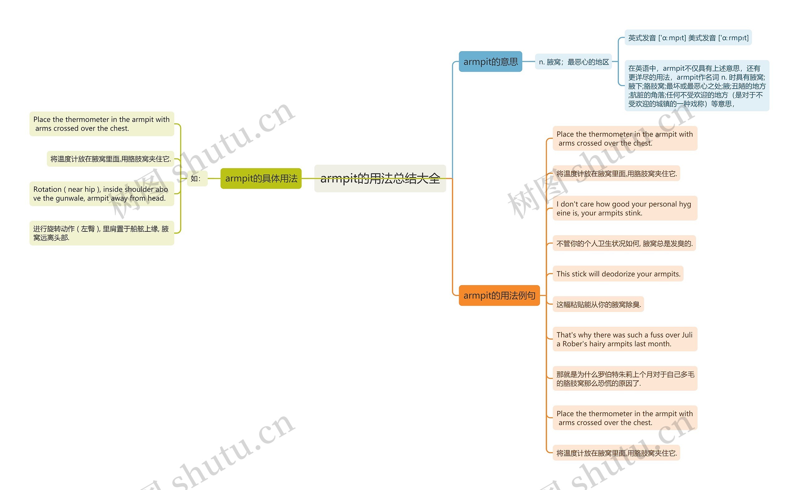 armpit的用法总结大全思维导图