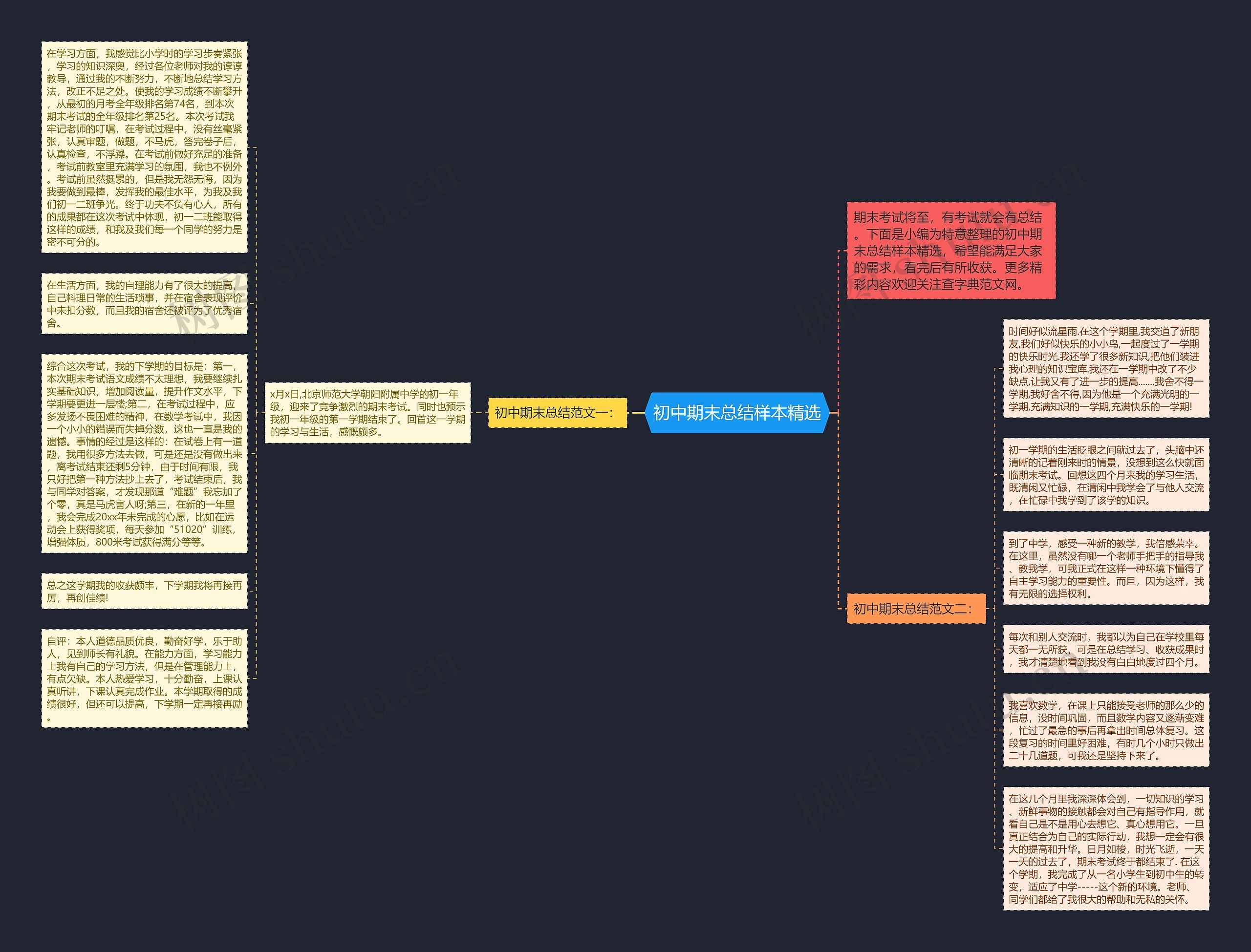 初中期末总结样本精选思维导图