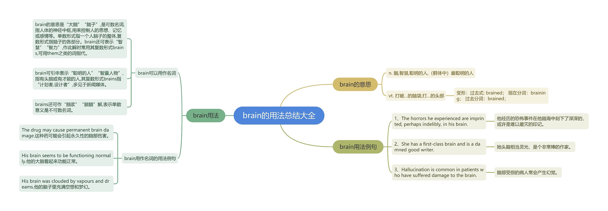 brain的用法总结大全思维导图