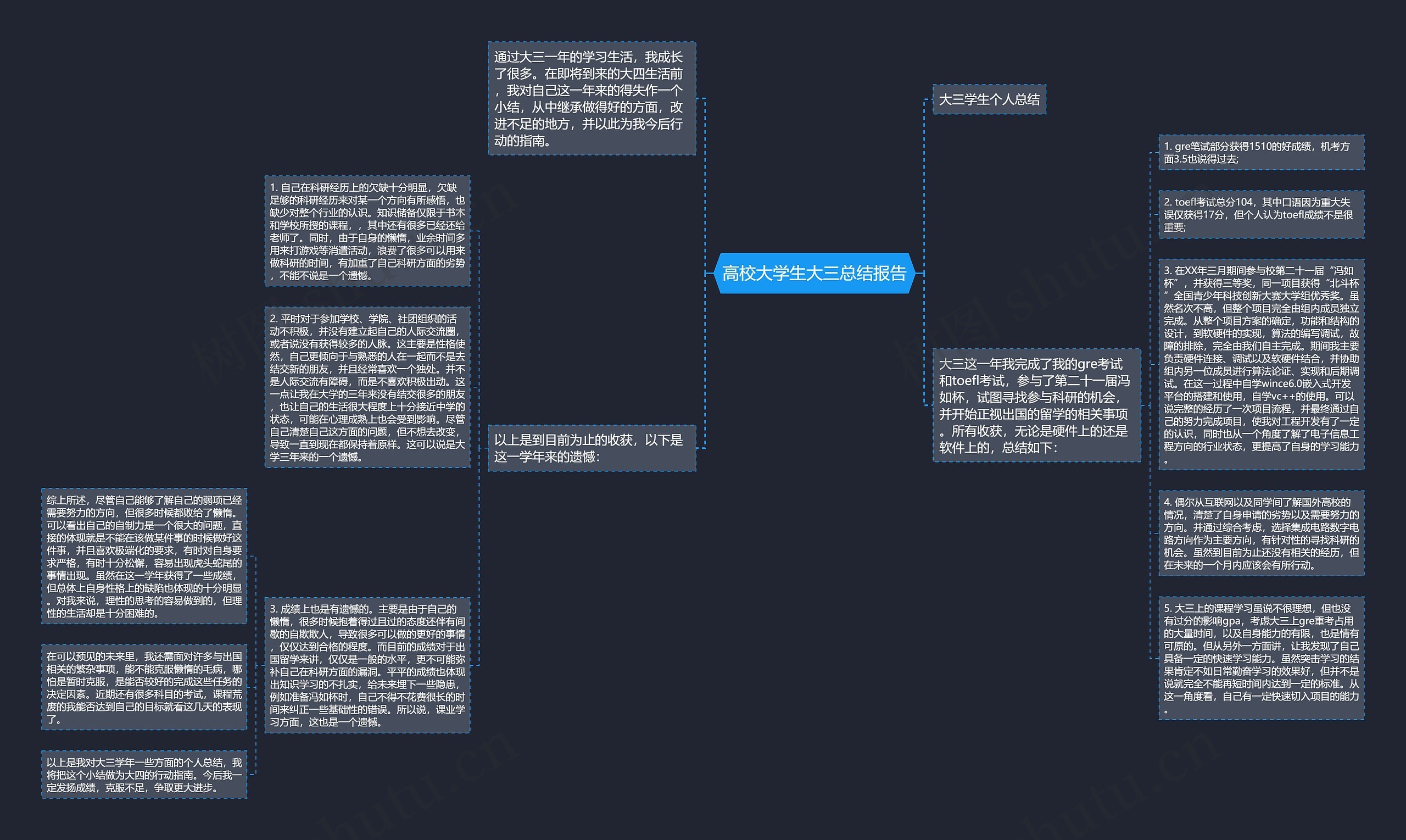 高校大学生大三总结报告