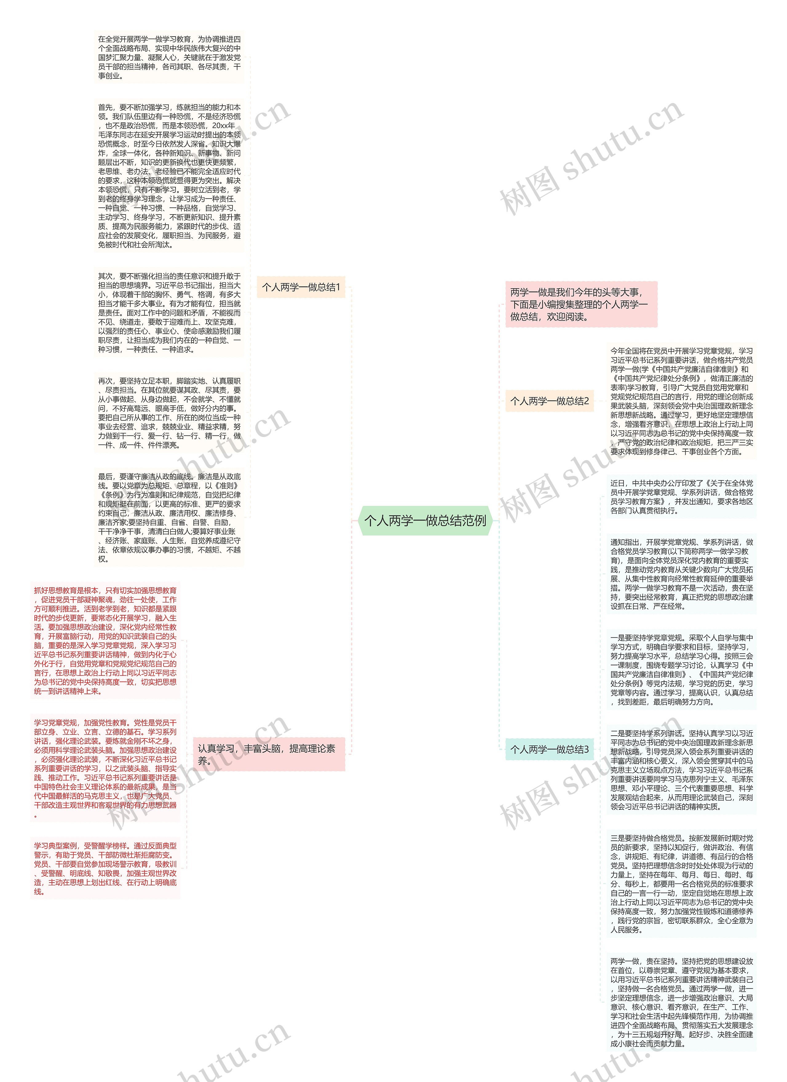 个人两学一做总结范例思维导图