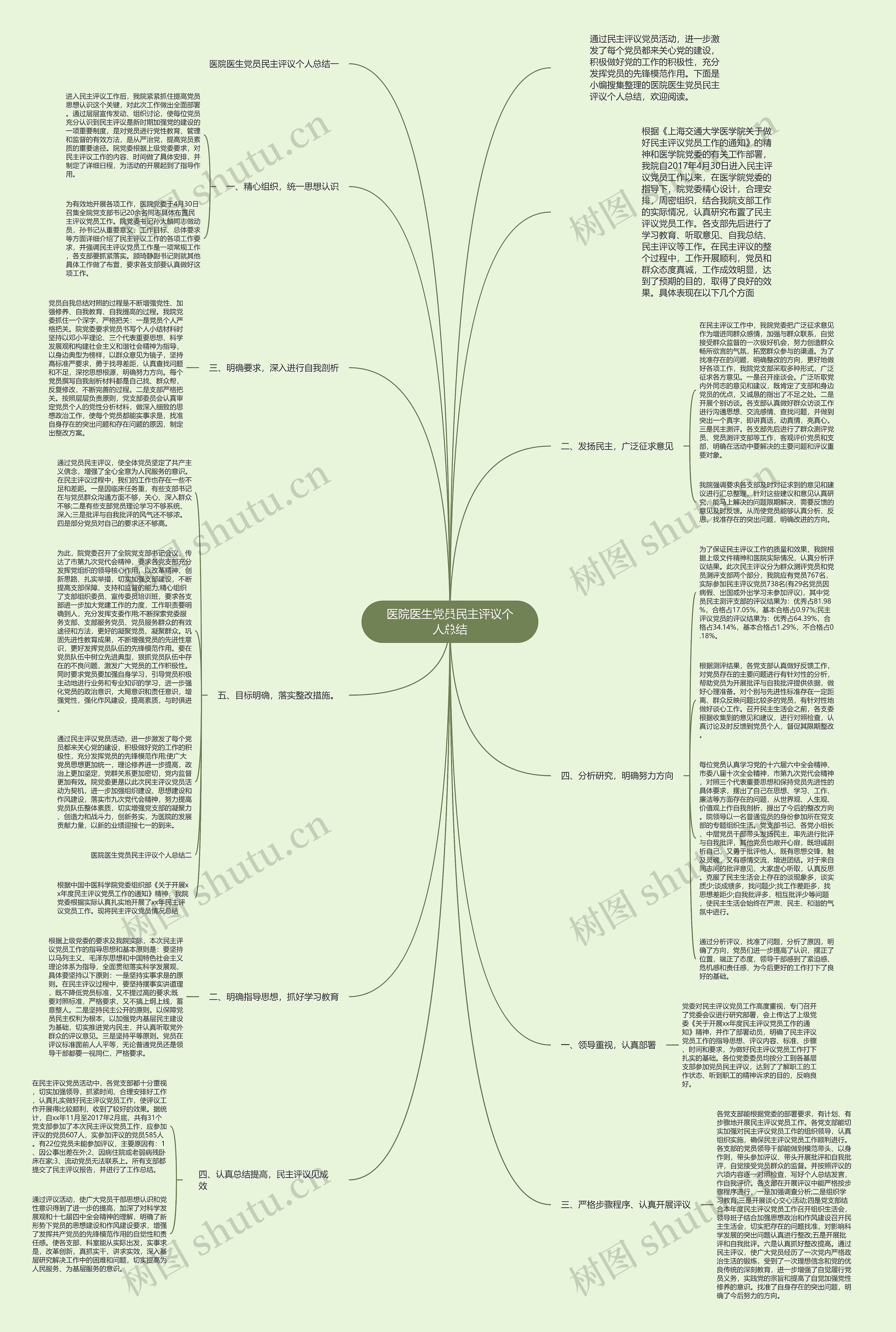 医院医生党员民主评议个人总结思维导图