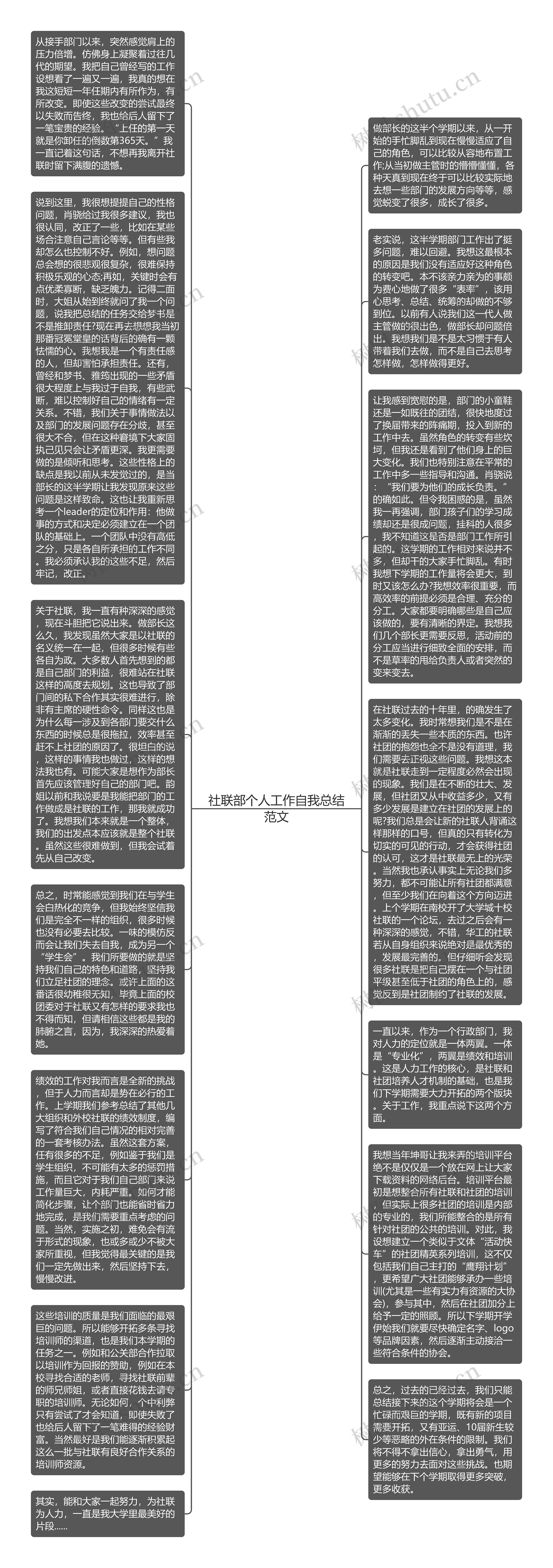 社联部个人工作自我总结范文思维导图