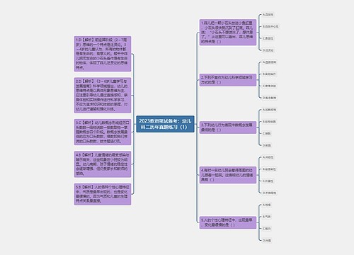 2023教资笔试备考：幼儿科二历年真题练习（1）