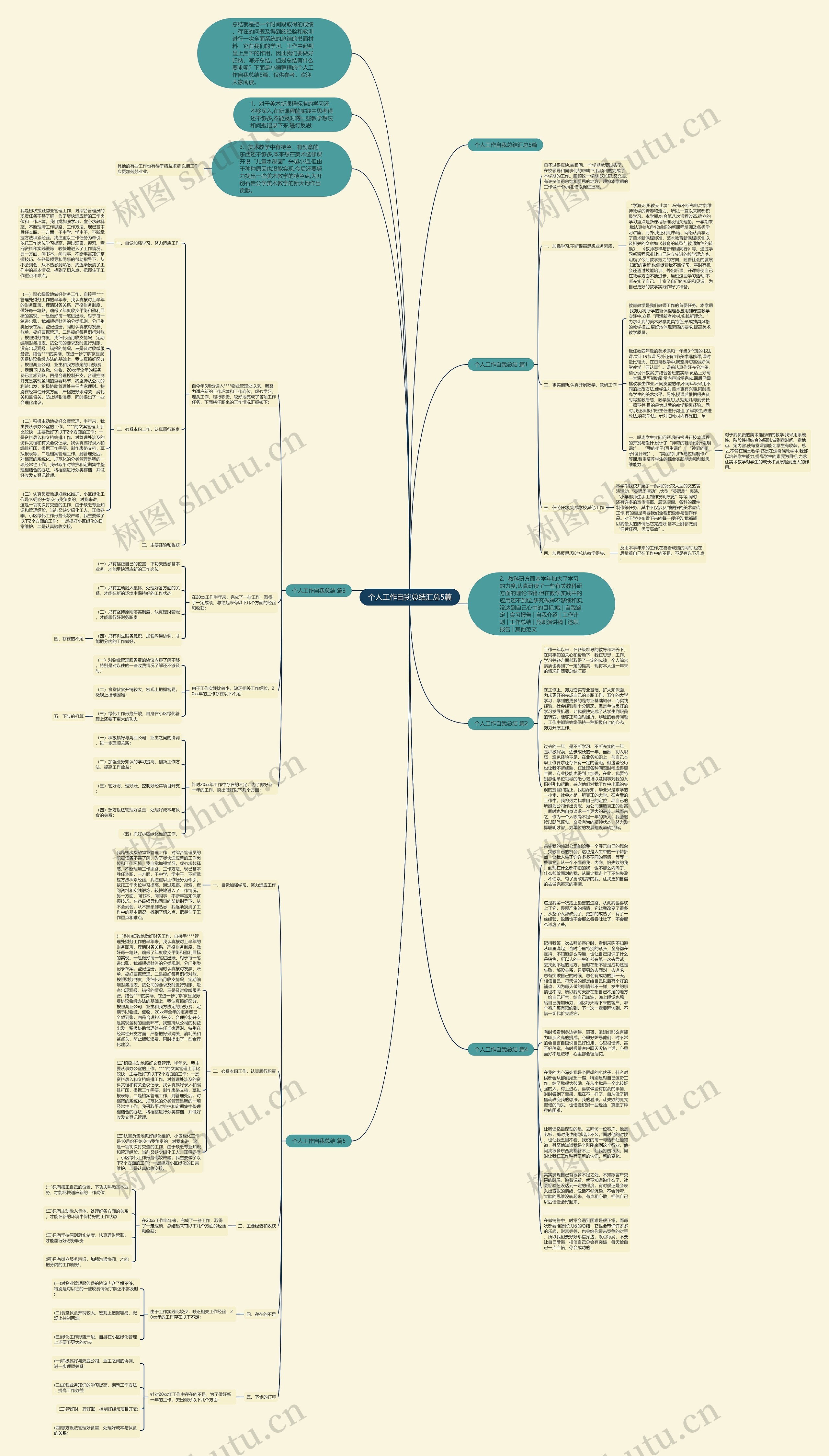 个人工作自我总结汇总5篇思维导图