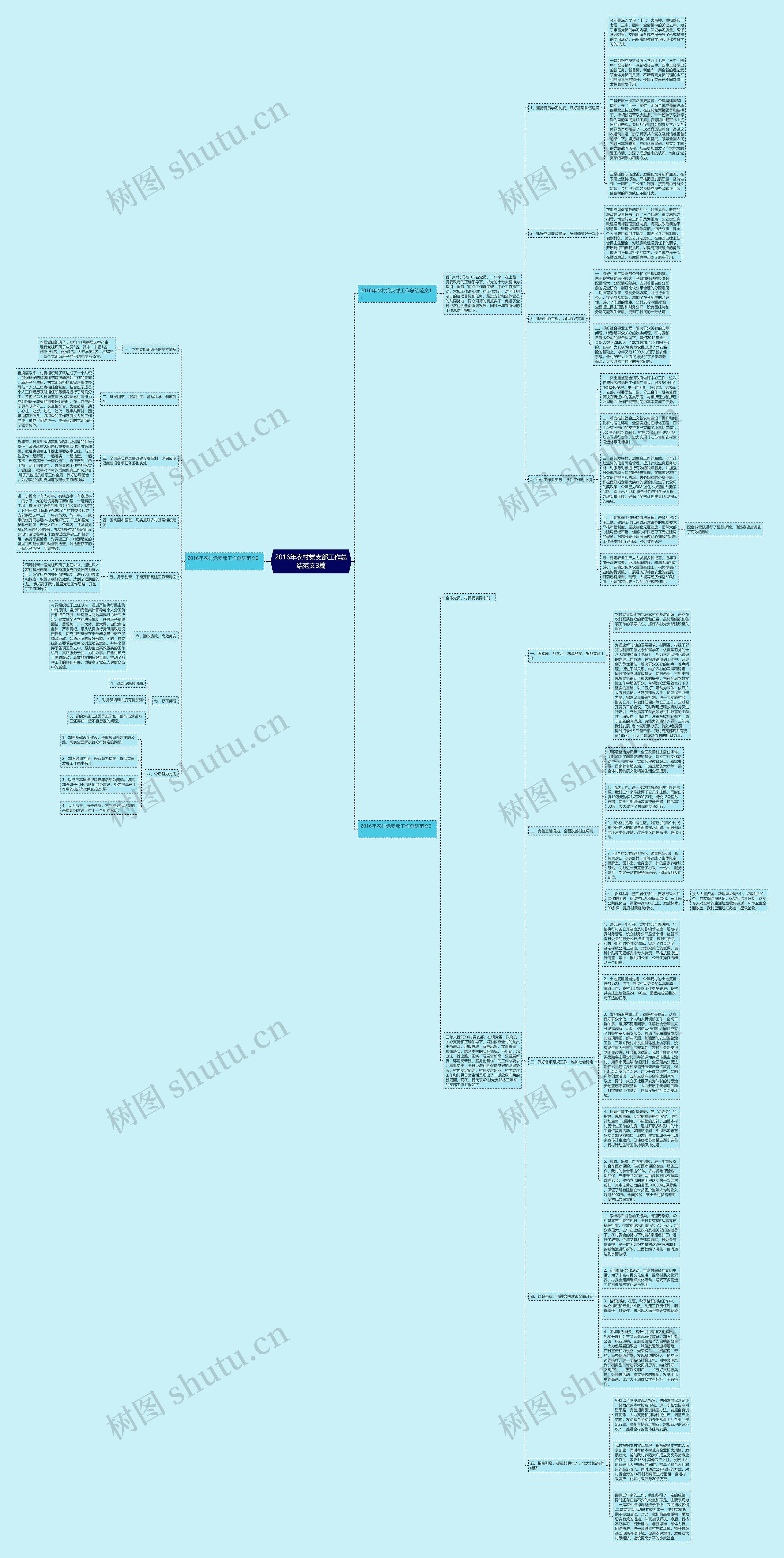2016年农村党支部工作总结范文3篇思维导图
