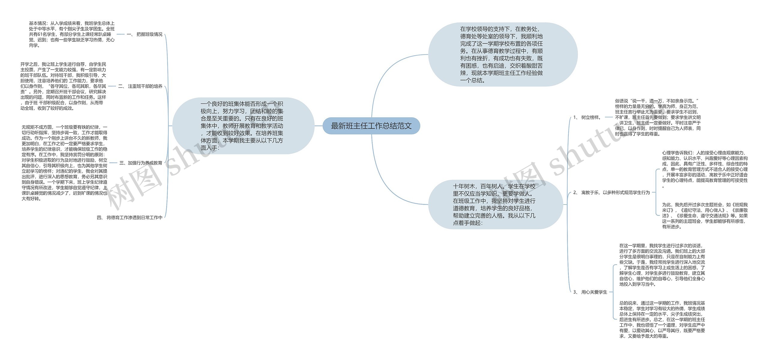 最新班主任工作总结范文思维导图