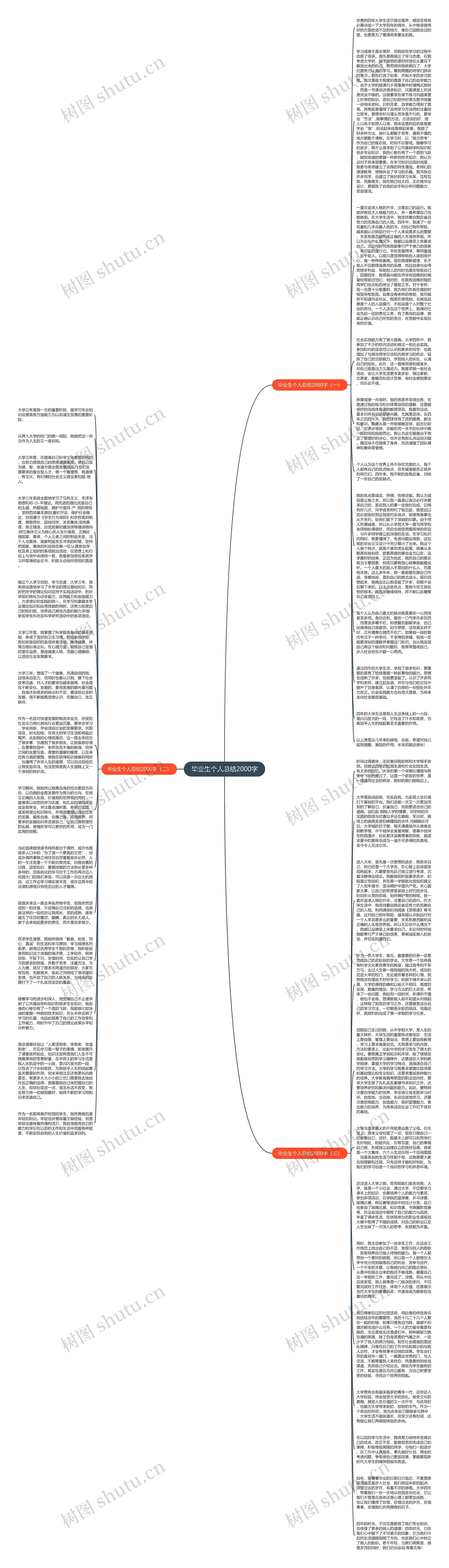 毕业生个人总结2000字思维导图