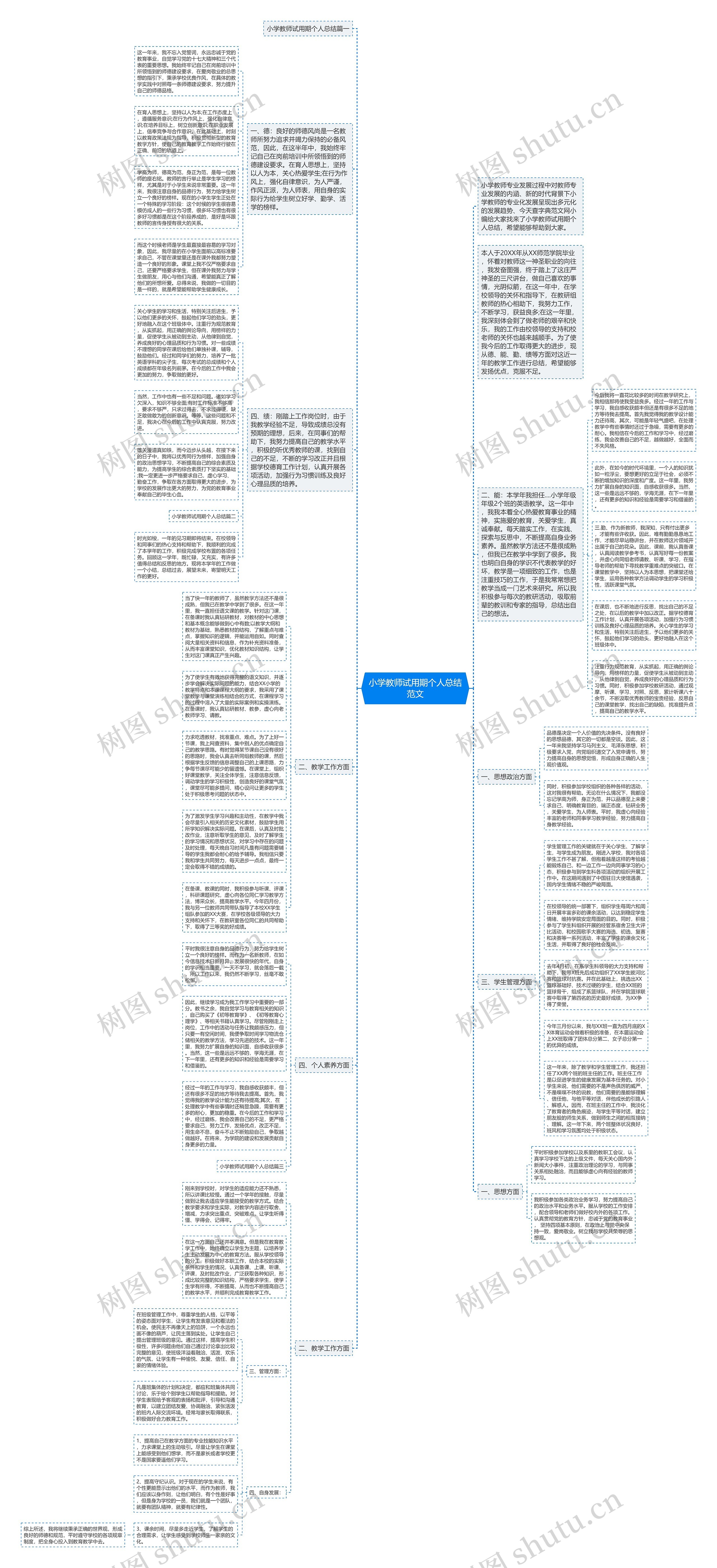 小学教师试用期个人总结范文思维导图