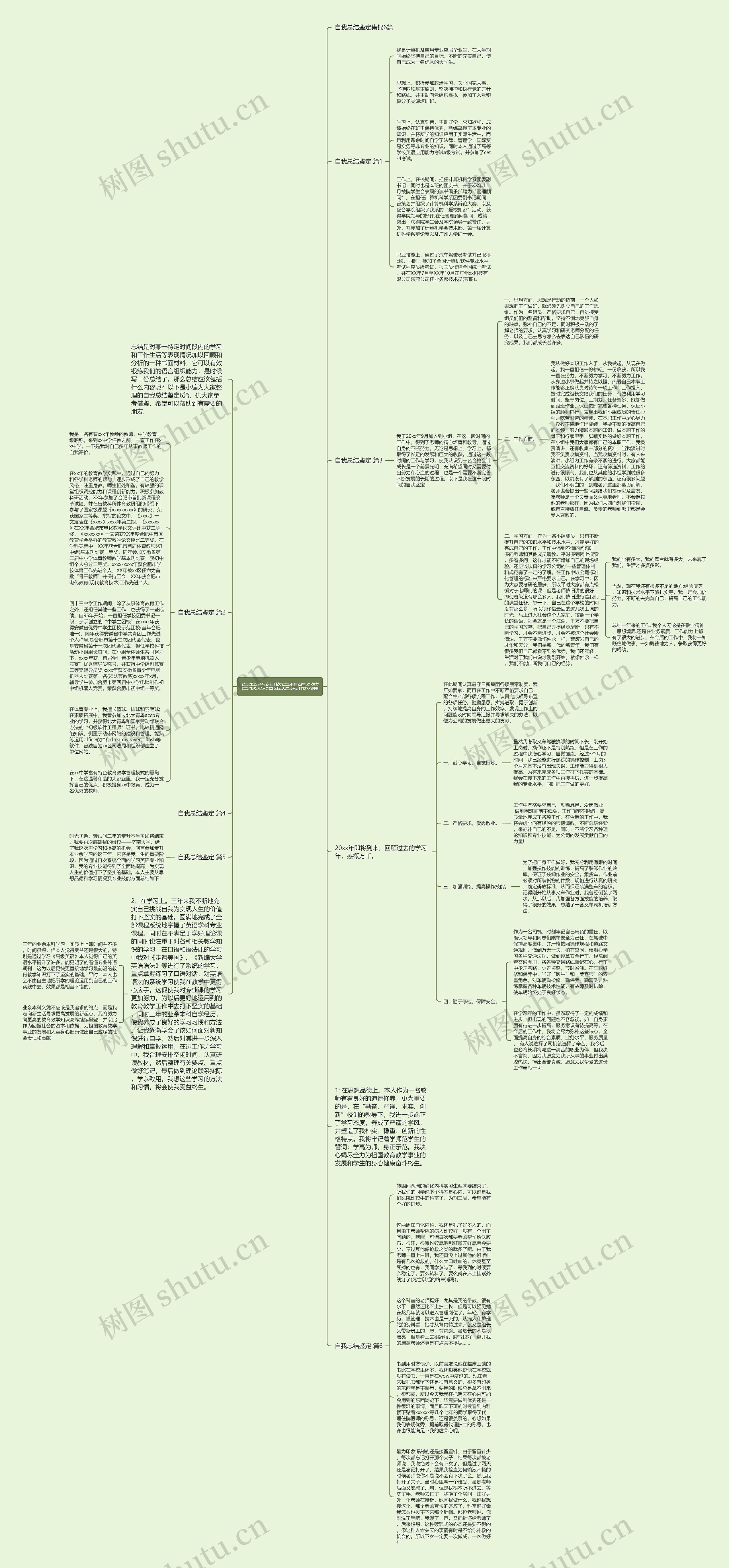 自我总结鉴定集锦6篇思维导图