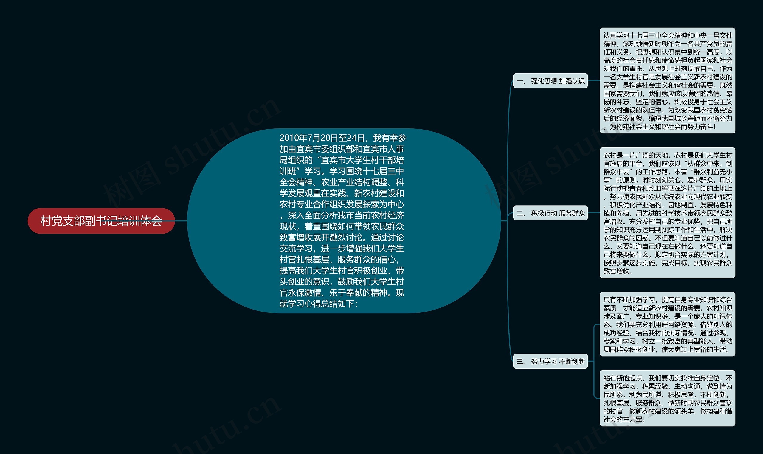 村党支部副书记培训体会思维导图