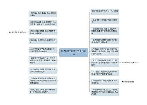 电力项目销售业务工作总结