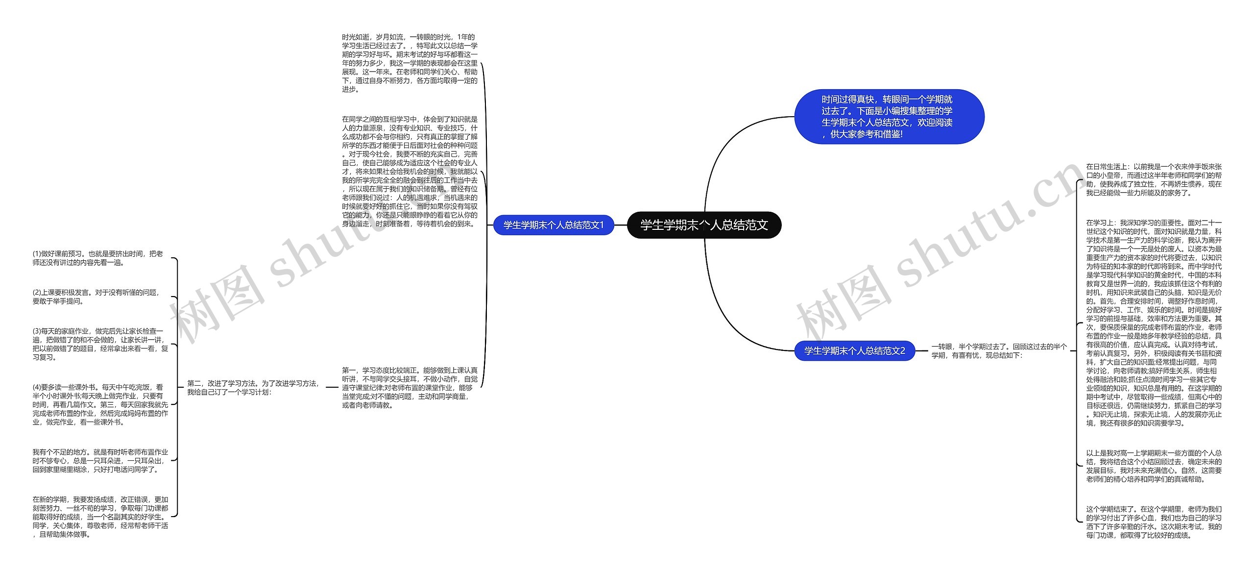 学生学期末个人总结范文思维导图