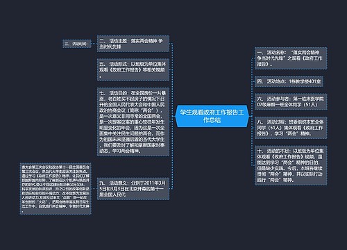 学生观看政府工作报告工作总结