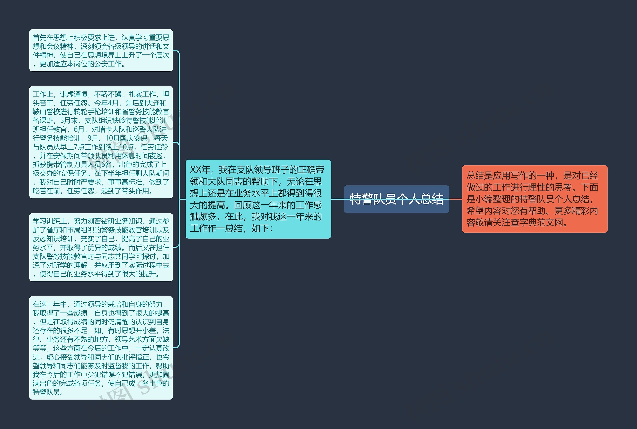 特警队员个人总结思维导图