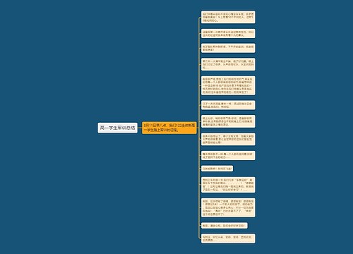 高一学生军训总结