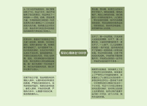 军训心得体会1000字