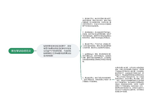 新生军训总结范文