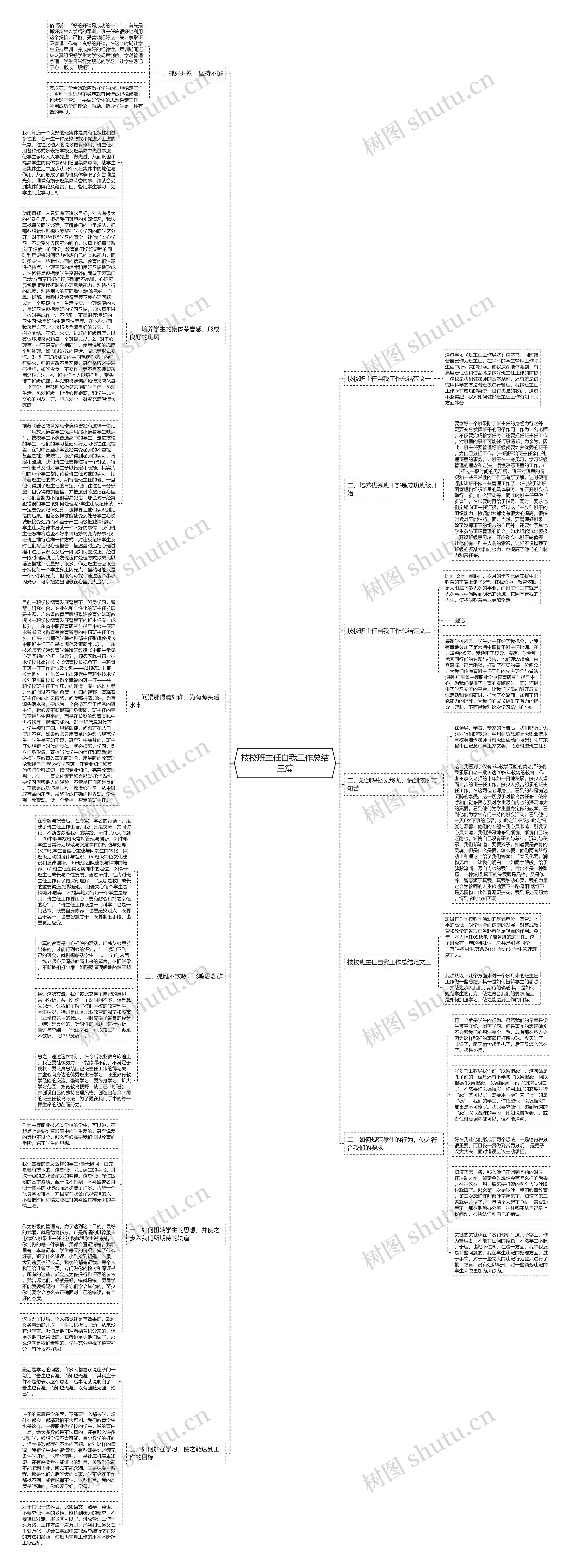 技校班主任自我工作总结三篇思维导图