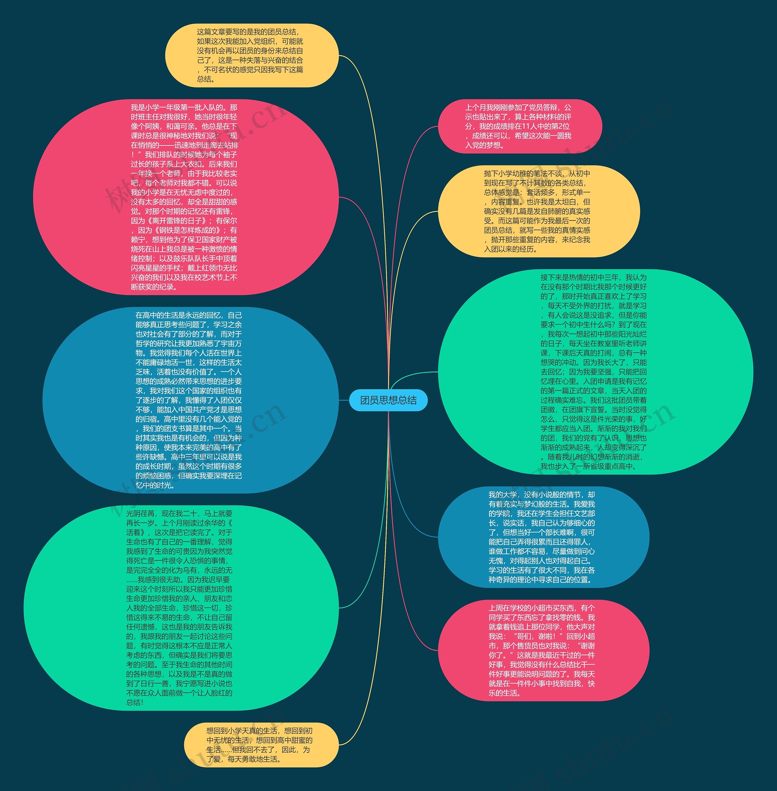 团员思想总结思维导图