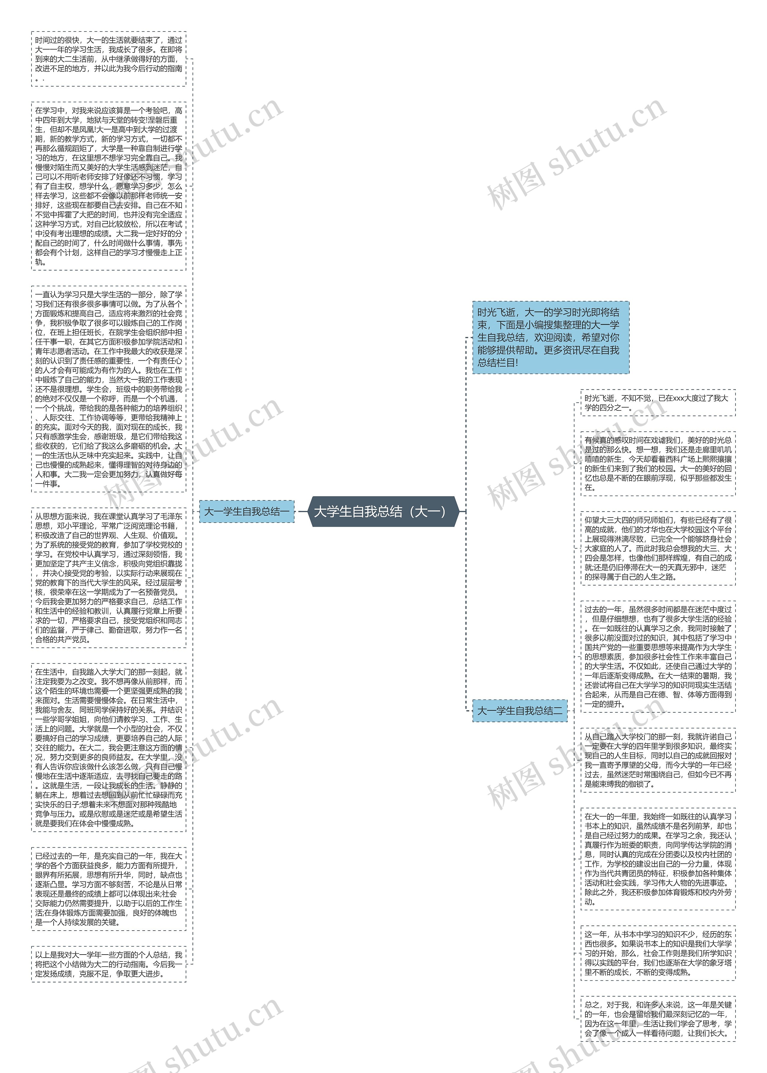 大学生自我总结（大一）思维导图