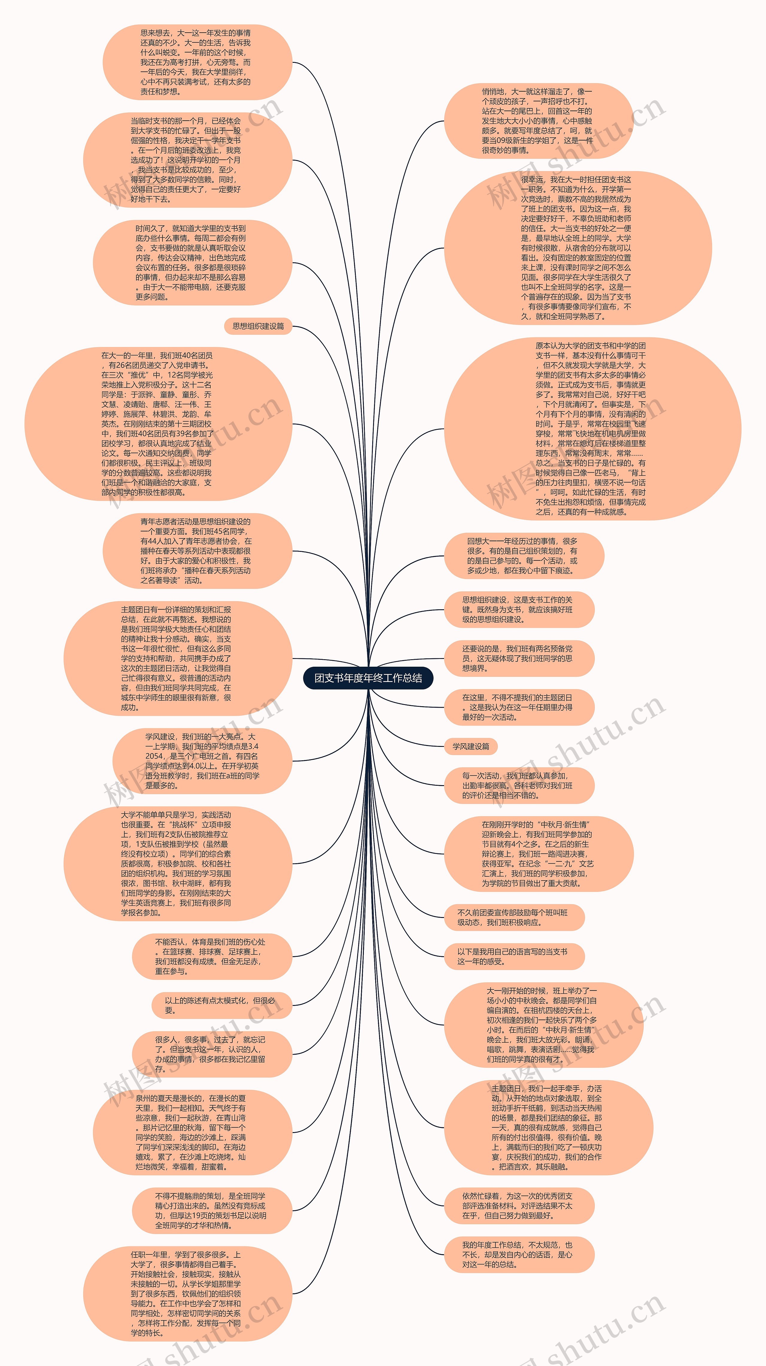 团支书年度年终工作总结思维导图