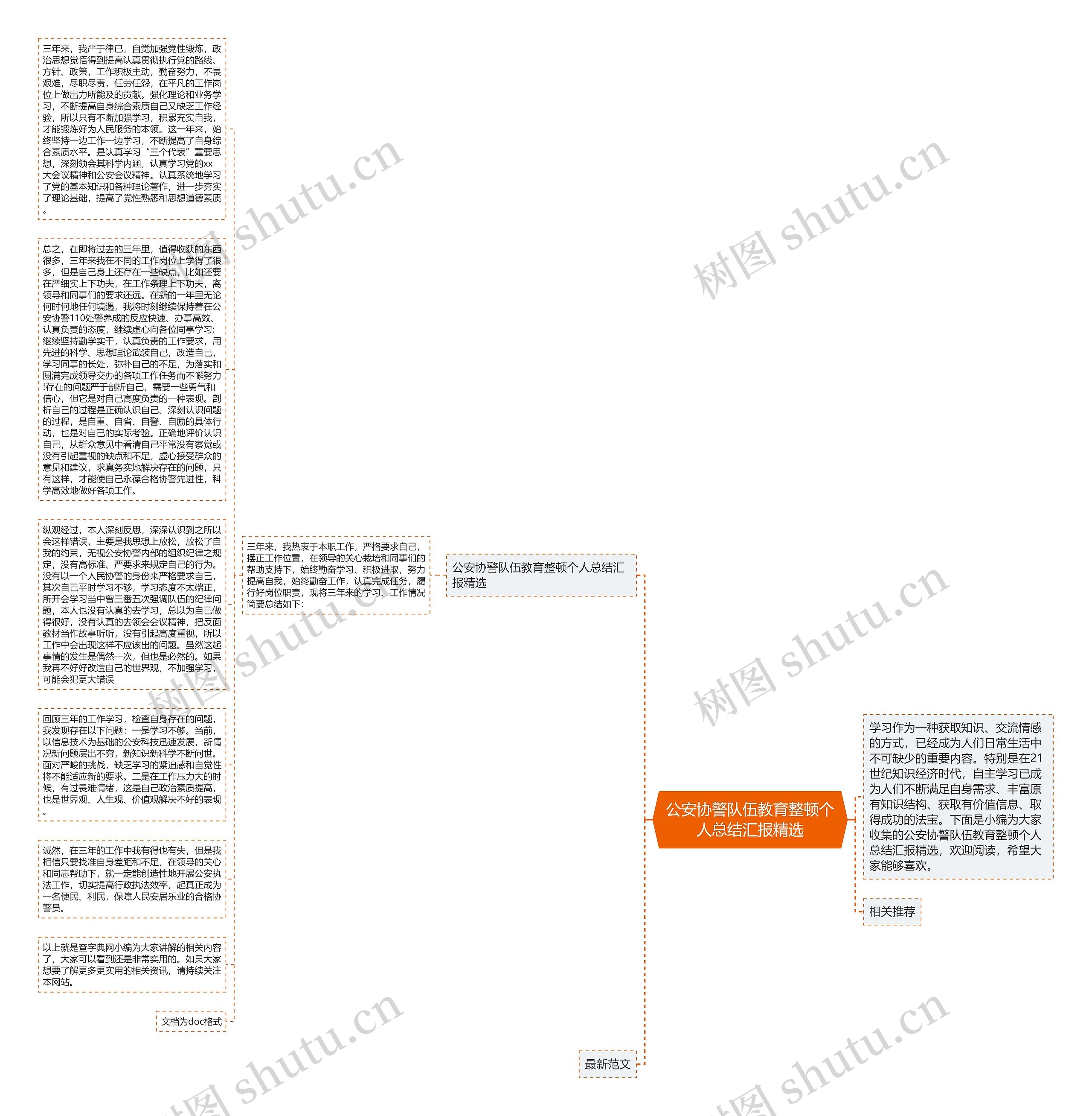 公安协警队伍教育整顿个人总结汇报精选思维导图