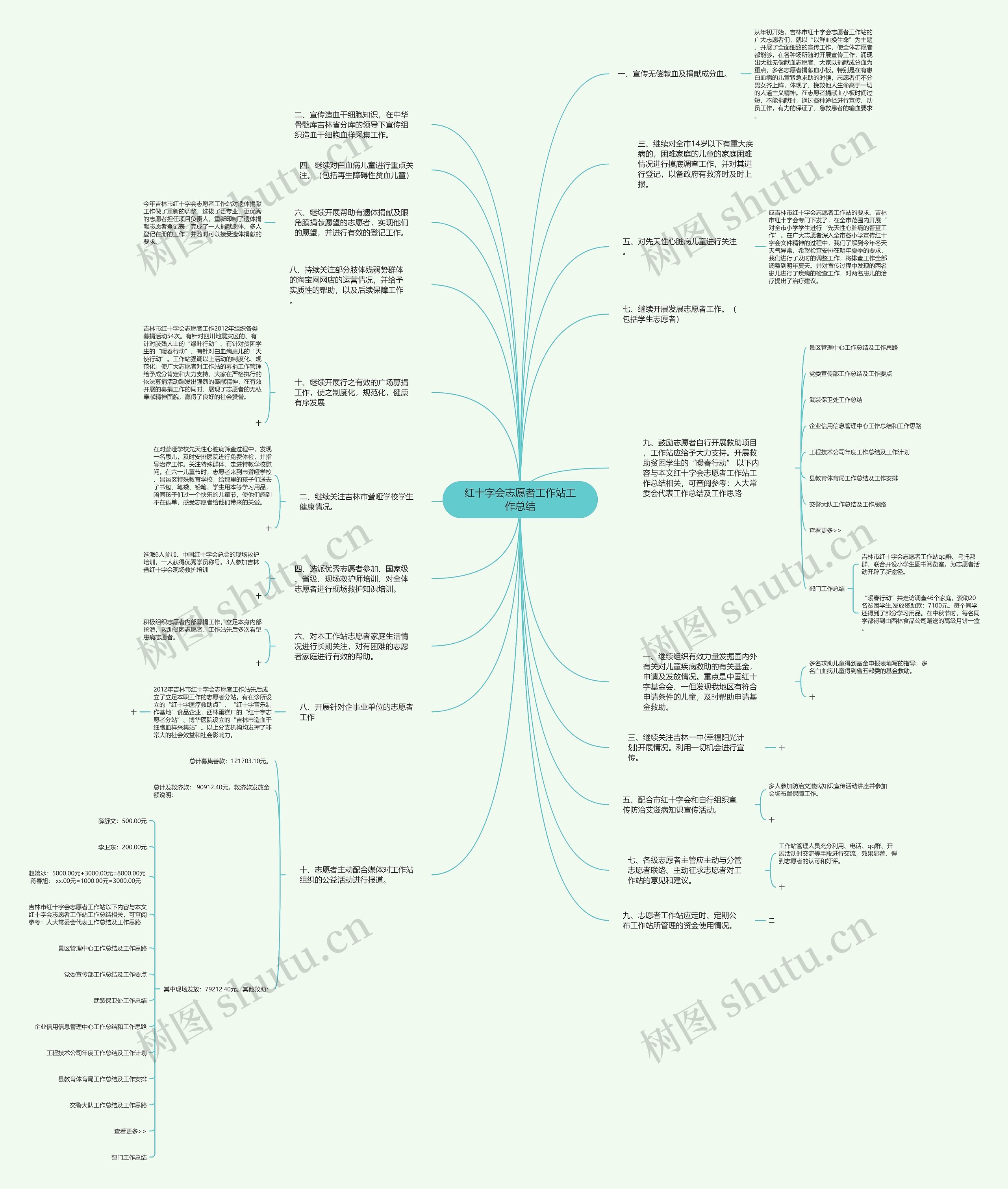 红十字会志愿者工作站工作总结思维导图