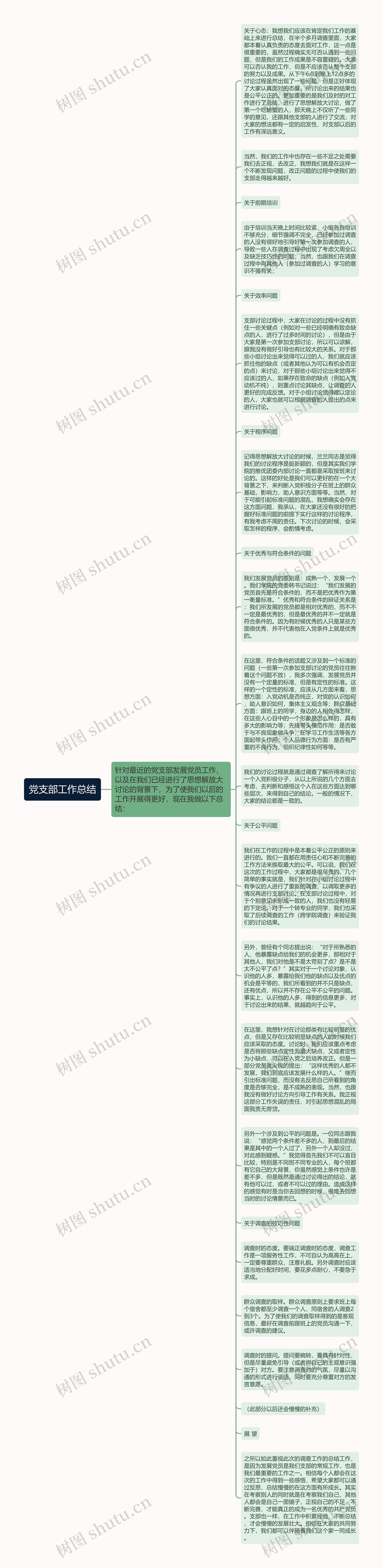 党支部工作总结思维导图