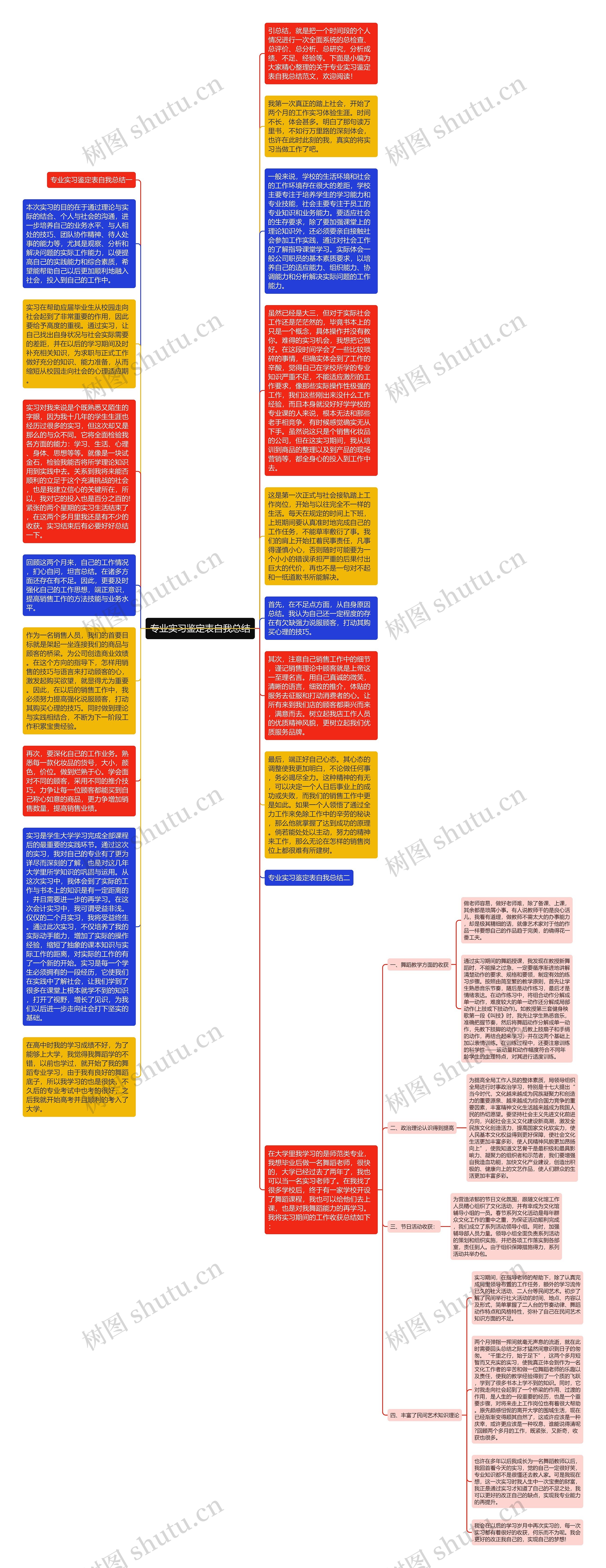 专业实习鉴定表自我总结思维导图