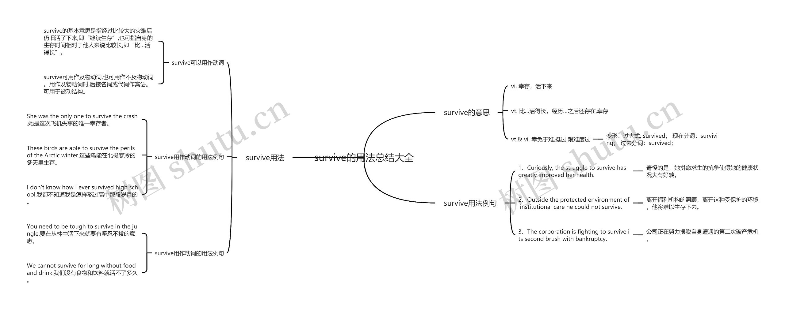 survive的用法总结大全思维导图